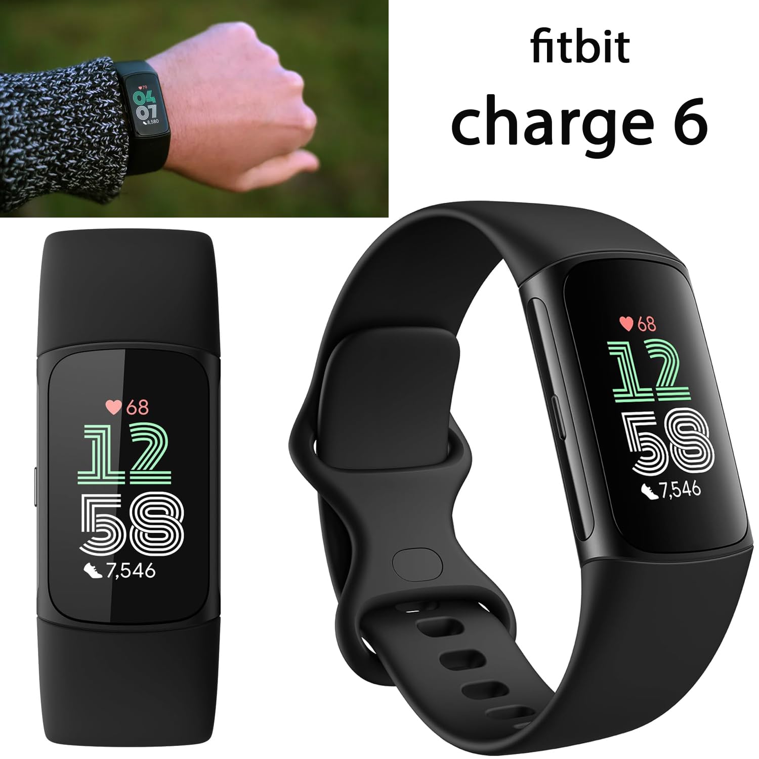 Fitbit Charge 6 Fitness Tracker Watch Bundle with 2 Watch Bands - View 3
