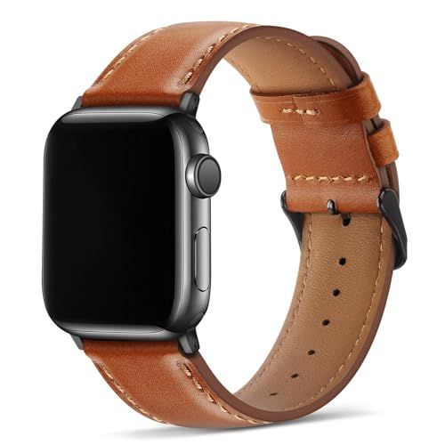 Tasikar Leather and Silicone Hybrid Apple Watch Band