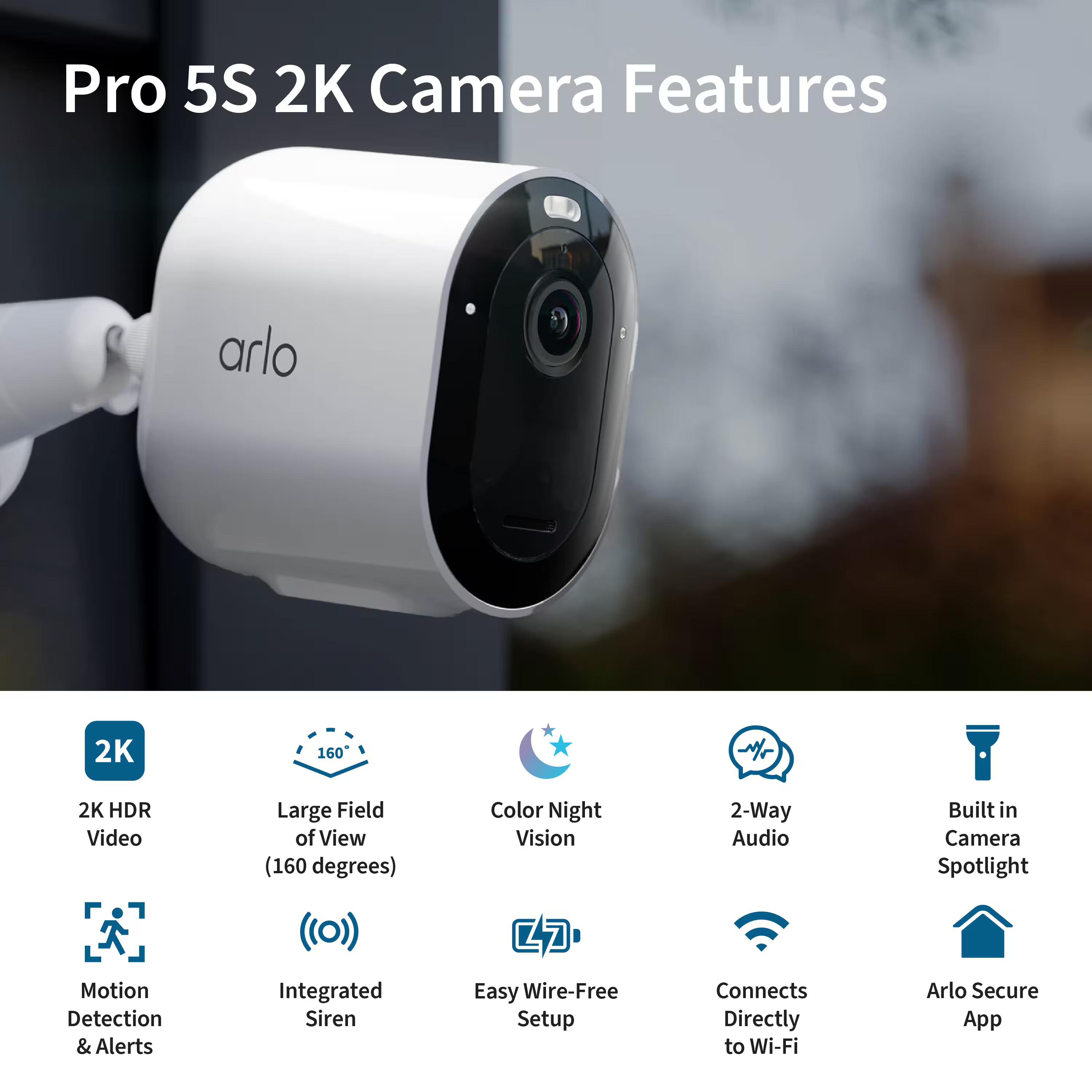 Arlo Pro 5S 2K HDR Wireless Security Camera - View 1