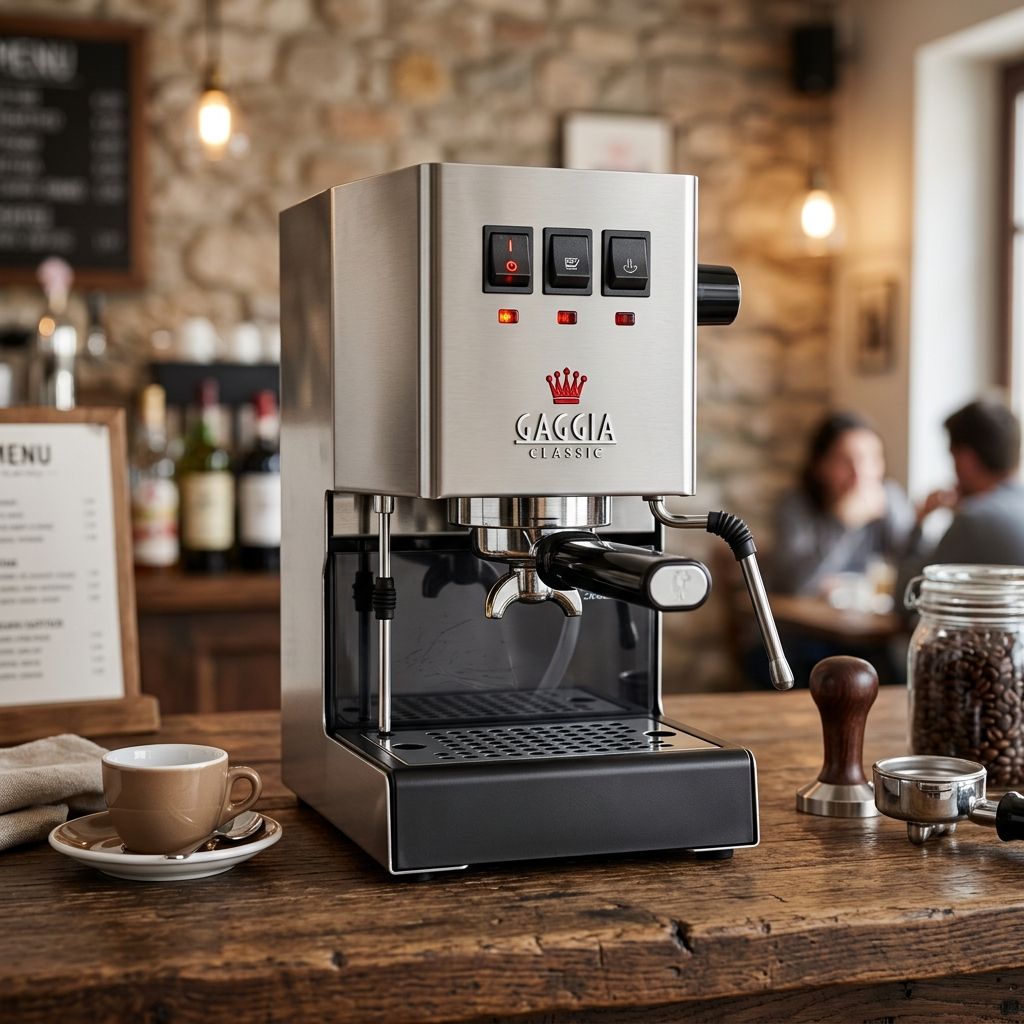 Gaggia Classic Pro Italian Espresso Machine in brushed stainless steel