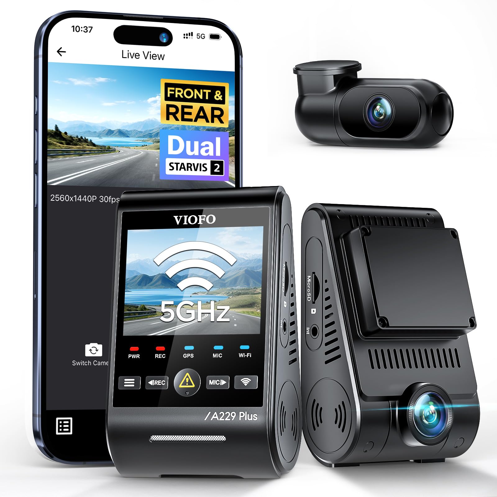 REDTIGER 4K STARVIS 2 Dashcam Front Rear - View 1