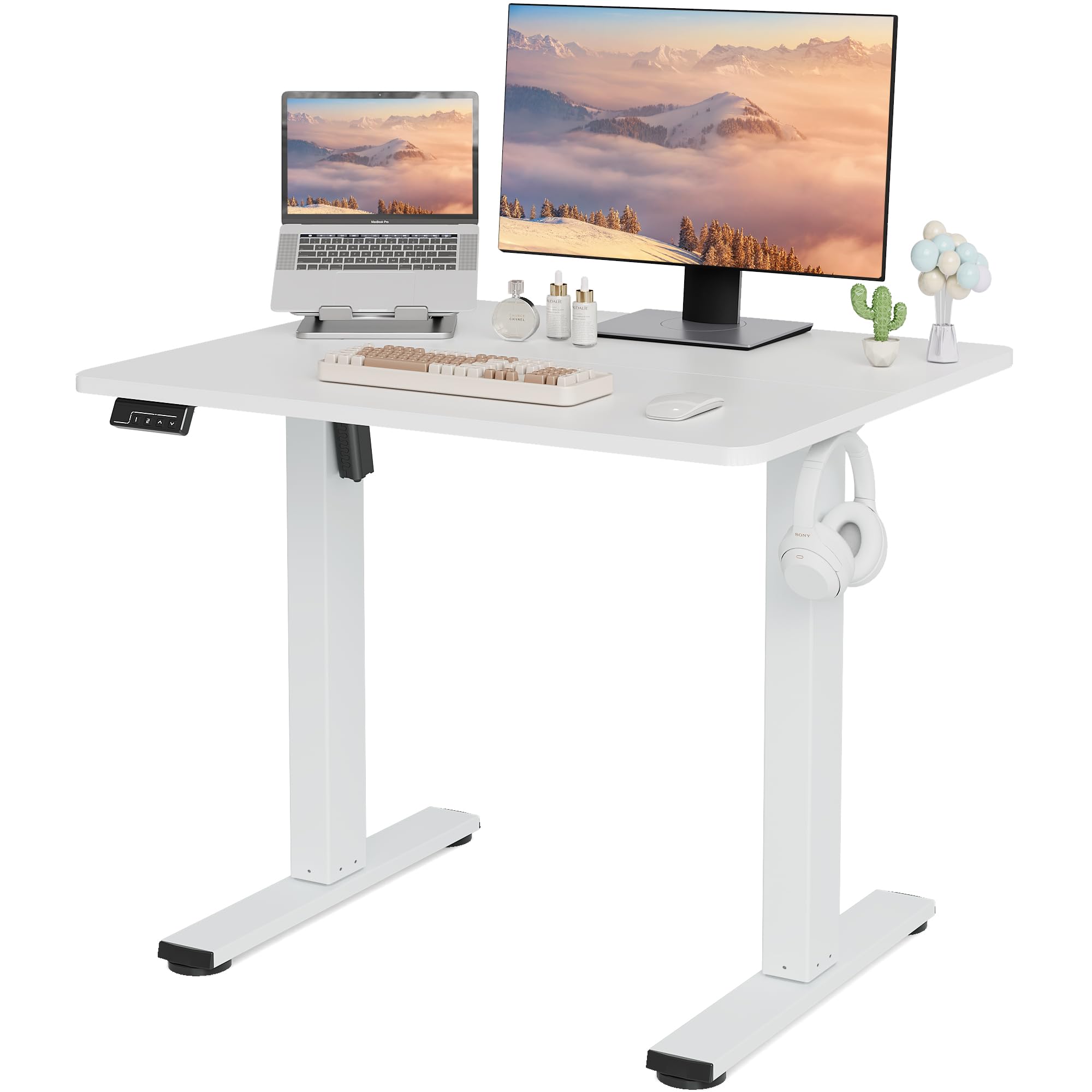 LongKe Electric Standing Desk Adjustable Height - View 1
