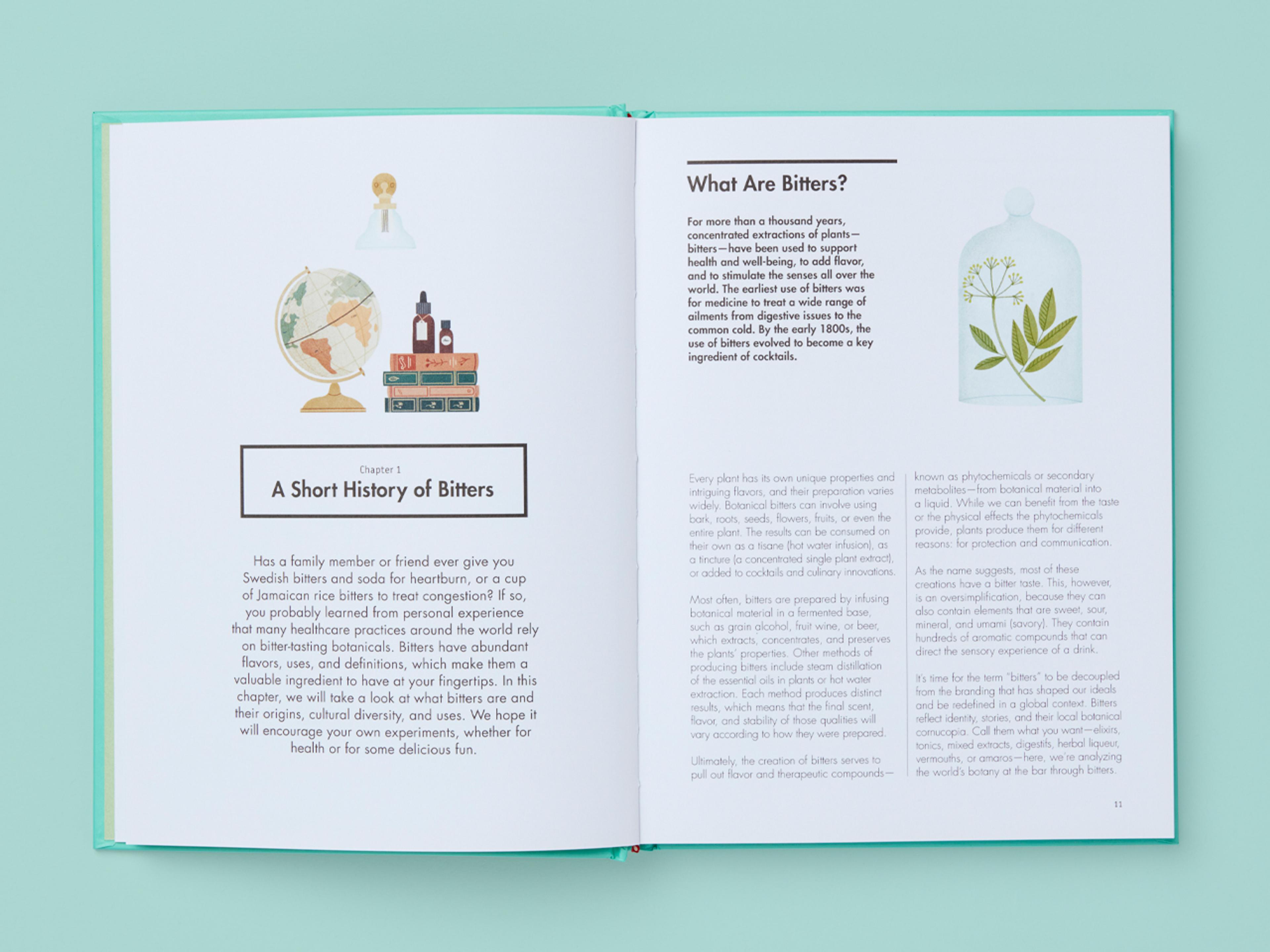 Open spread of the book Botany at the Bar.