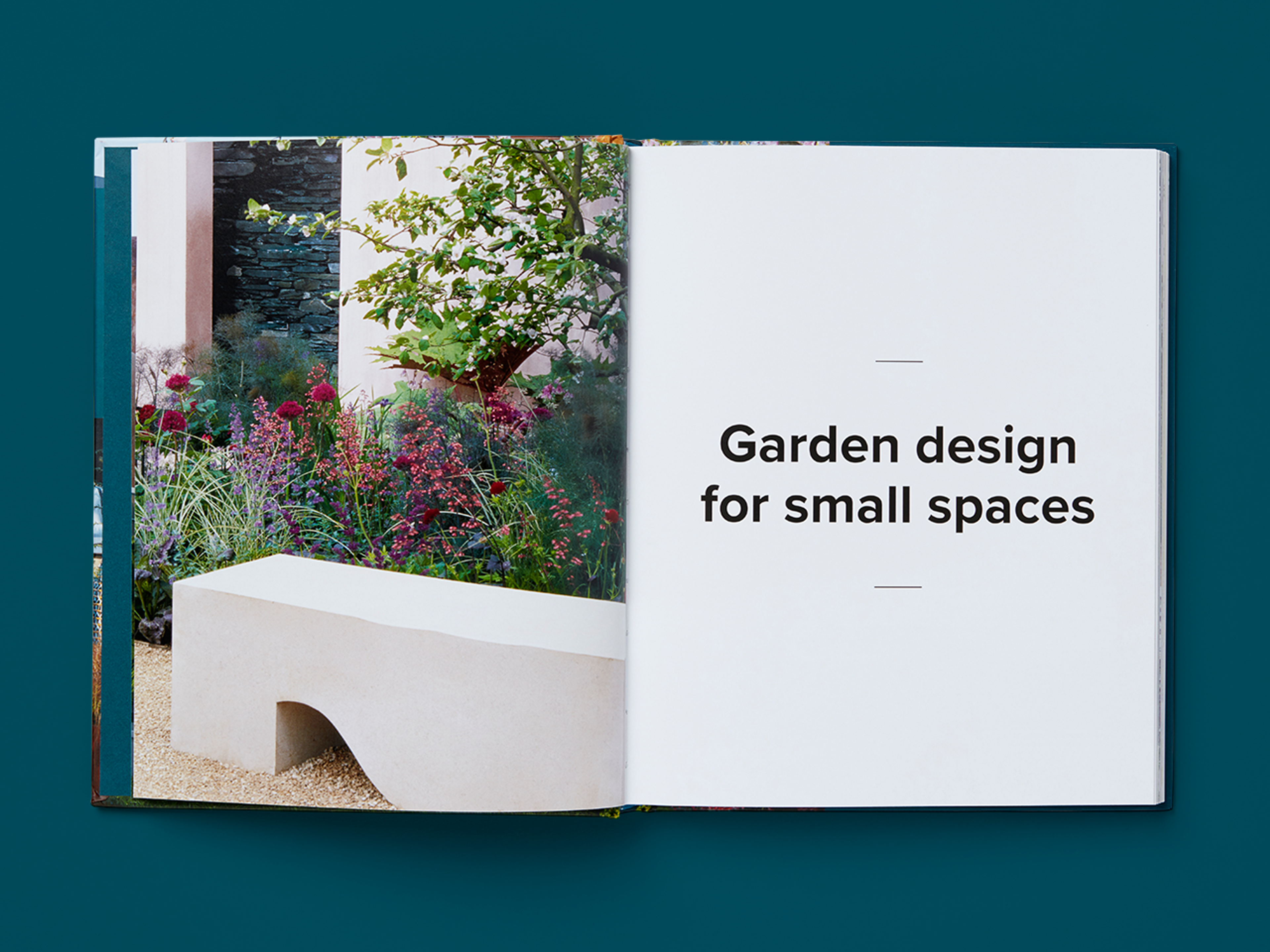 Open spread of the book Urban Garden Design.