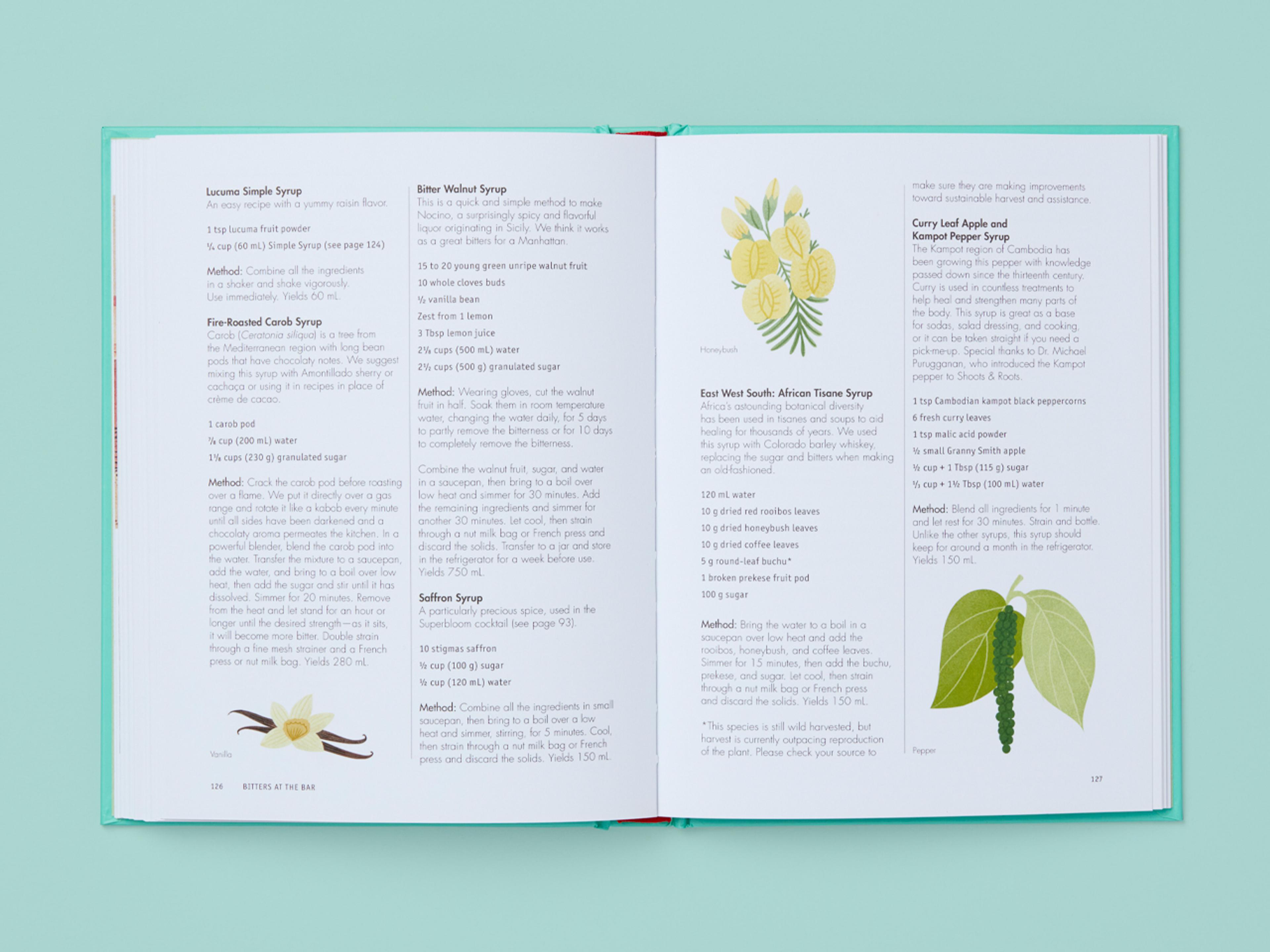 Open spread of the book Botany at the Bar.