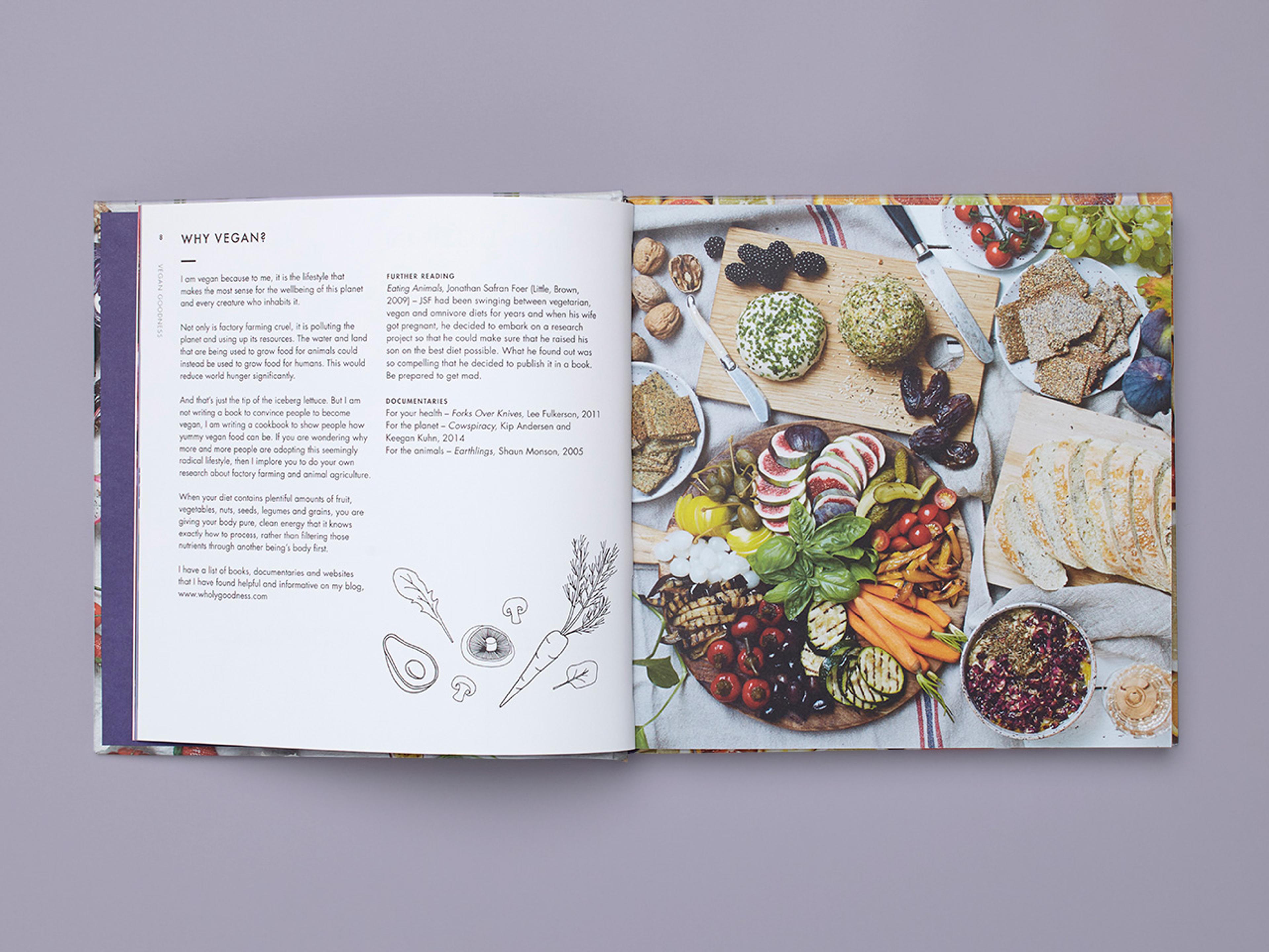 Open spread of the book Vegan Goodness.
