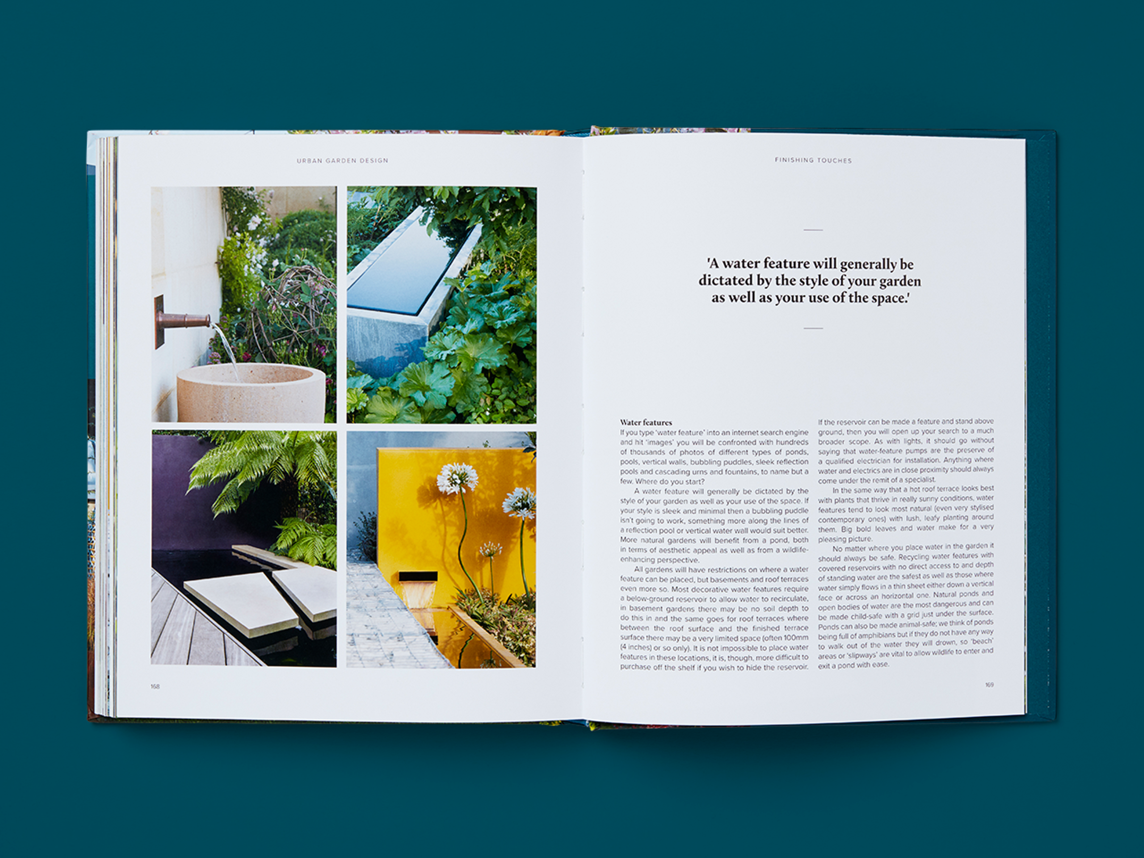 Open spread of the book Urban Garden Design.