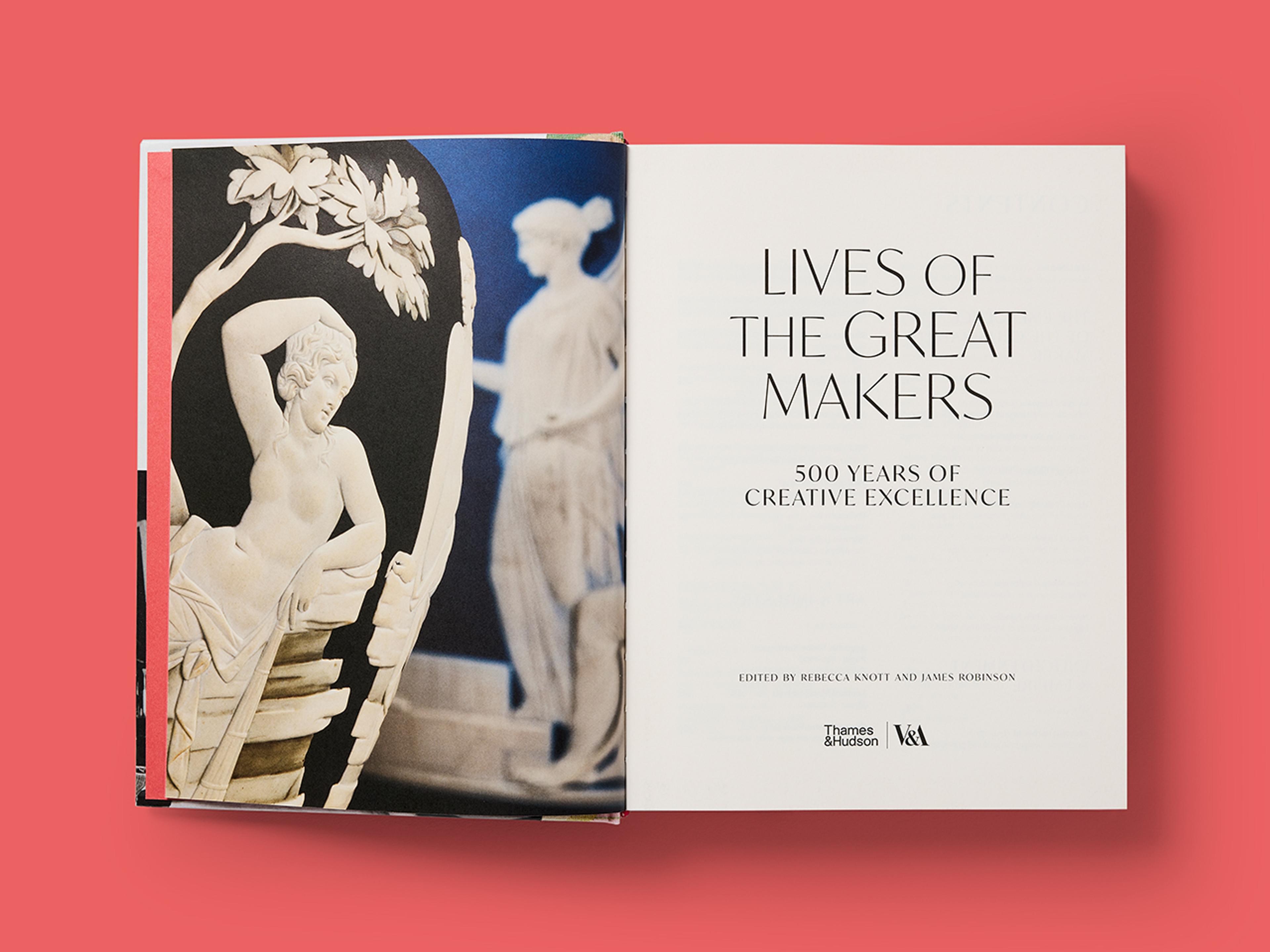 Open spread from Lives of the Great Makers.