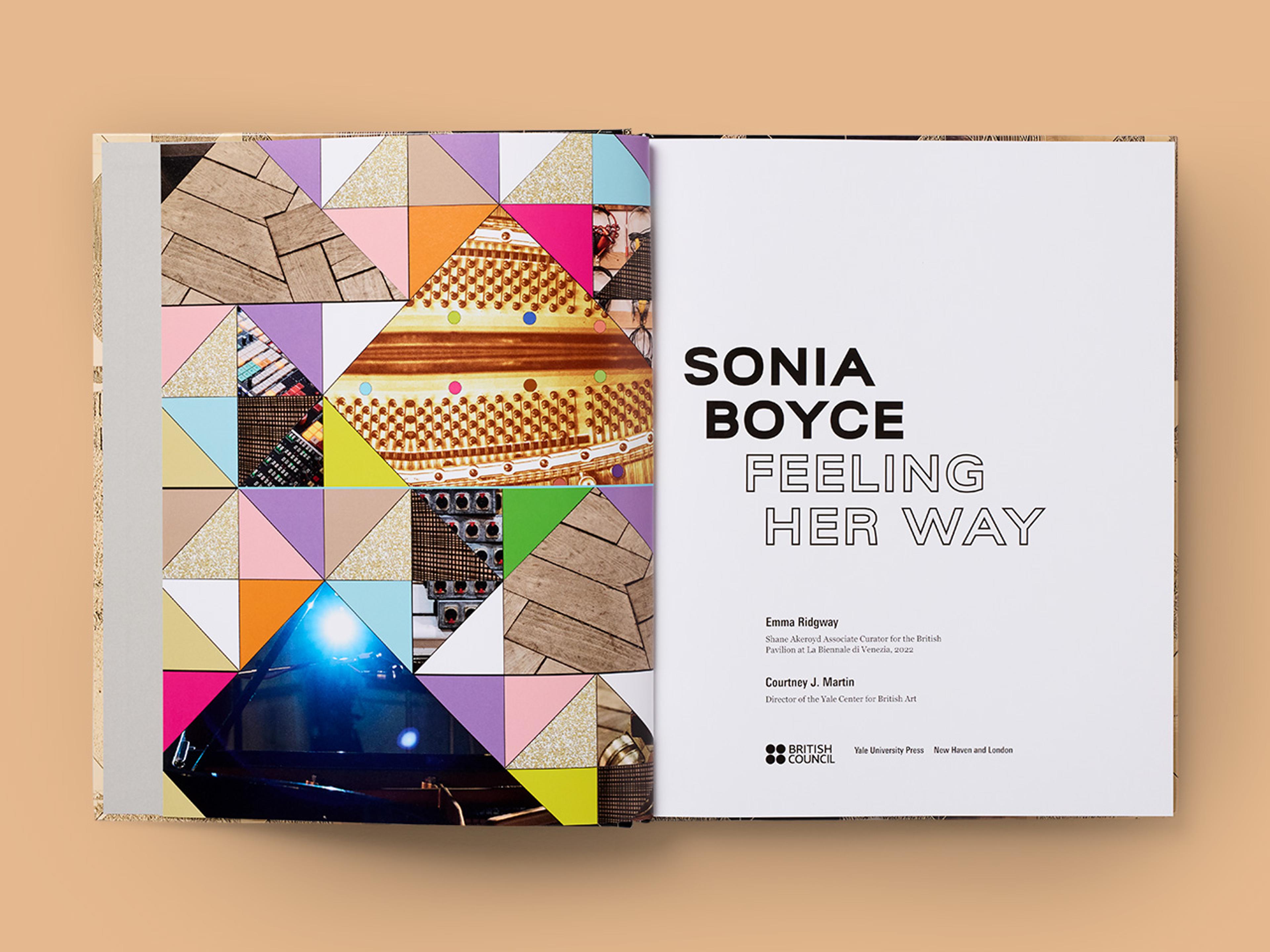 Open spread from Sonia Boyce, featuring a clean layout.
