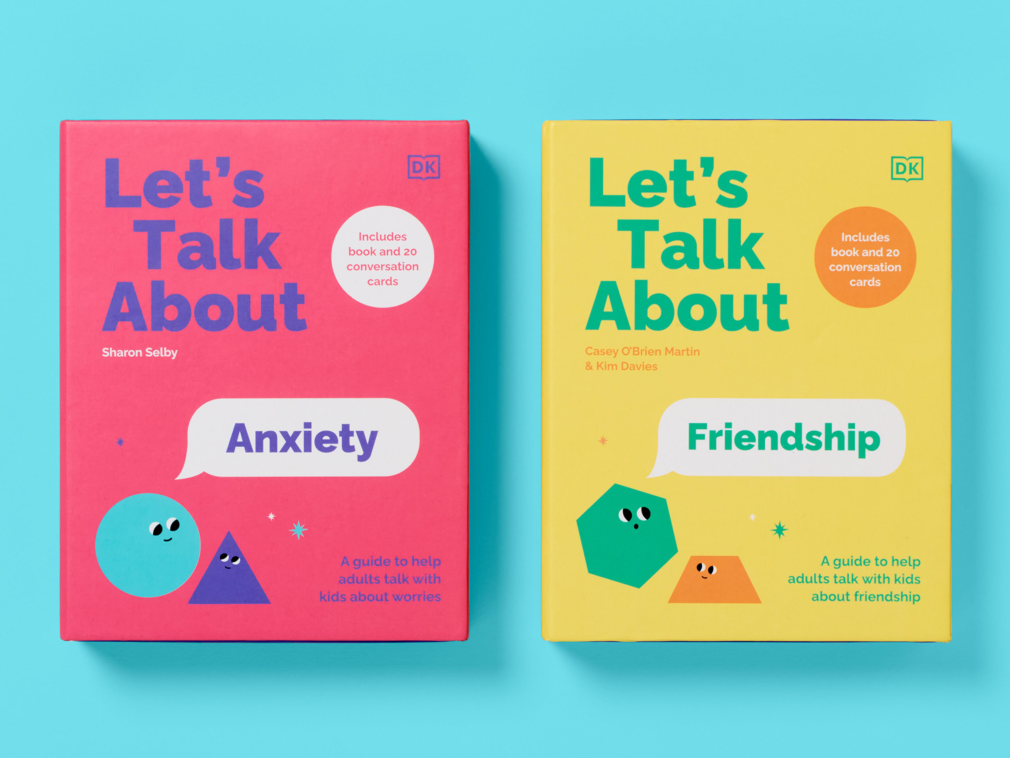 A collection of Let's Talk About series featuring bold typography and colourful covers.