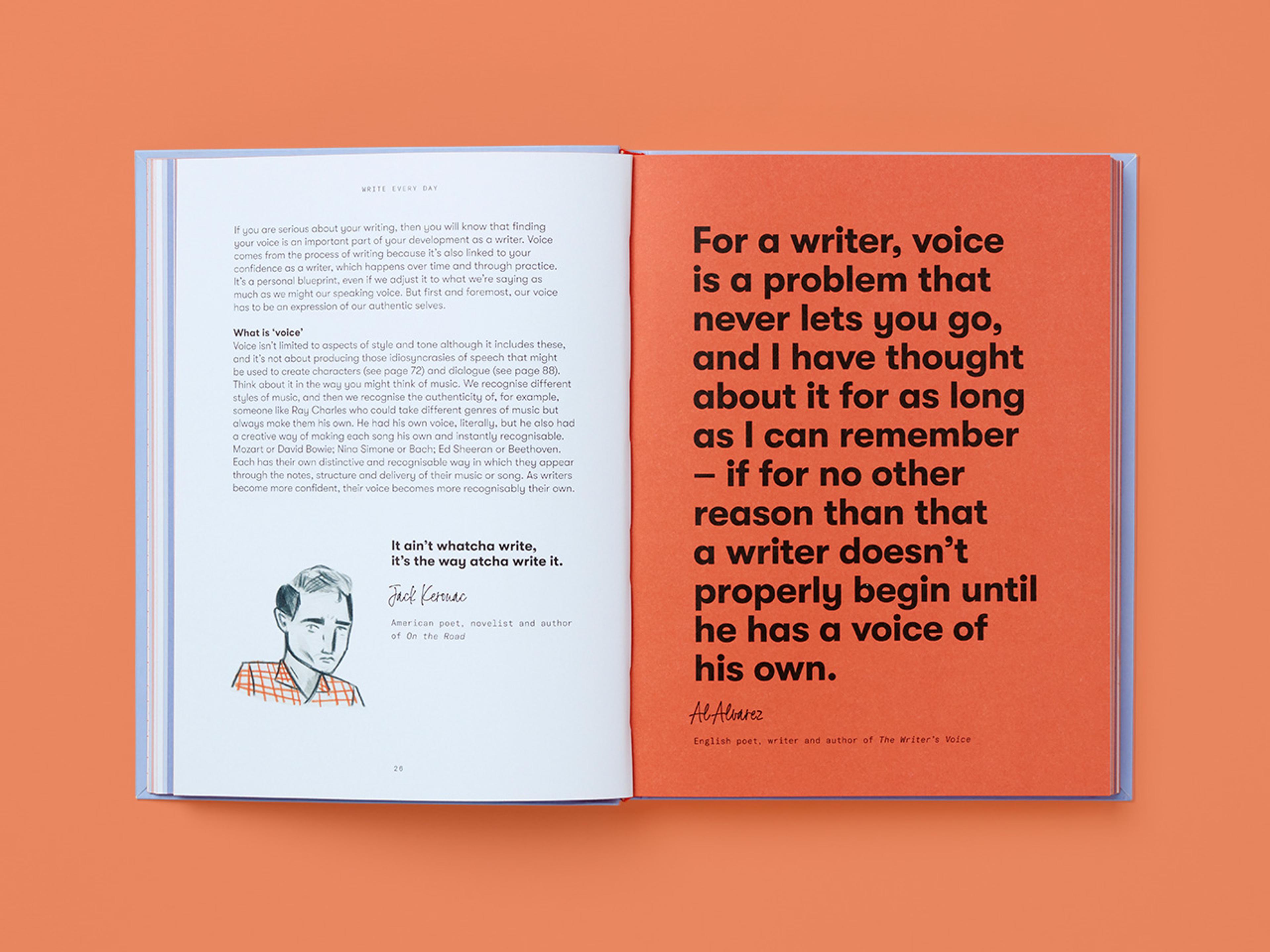 Open spreads from the Write Every Day book.
