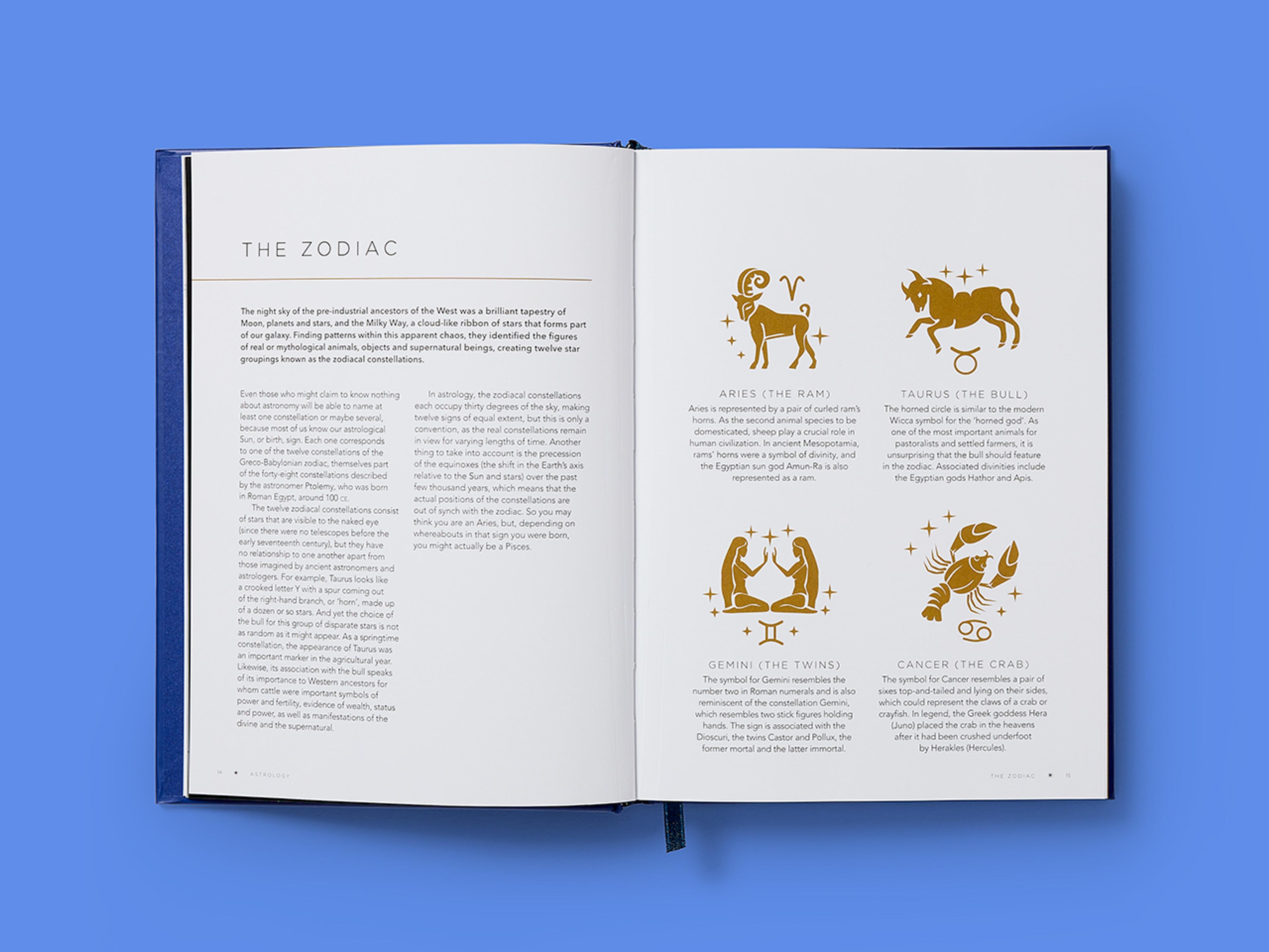 Open spreads from the Symbols of the Occult showing illustrations of the Chinese zodiac accompanied by explanatory text.
