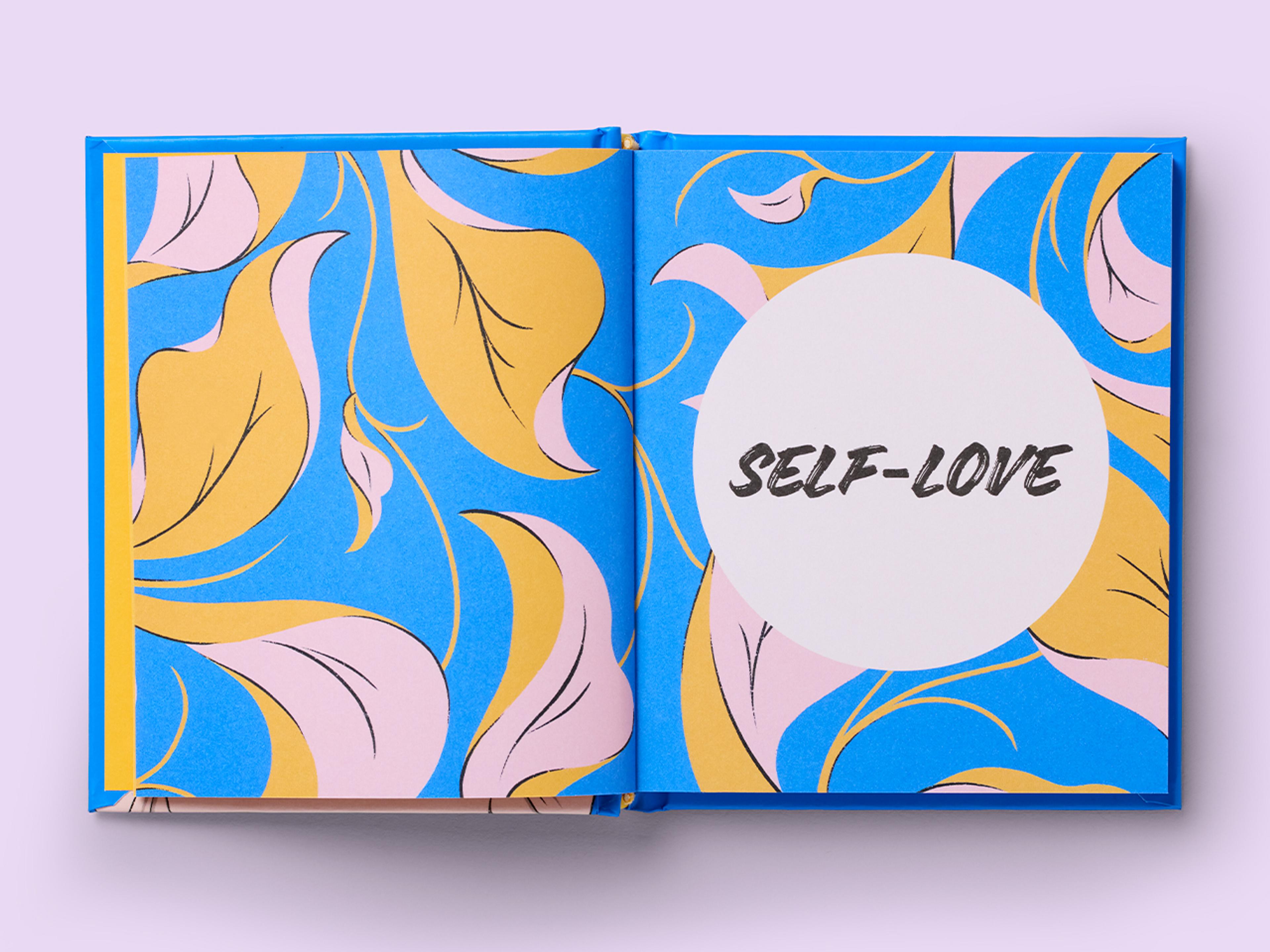 Open spread from 50 Guides Series, featuring bold typography on a blue background.