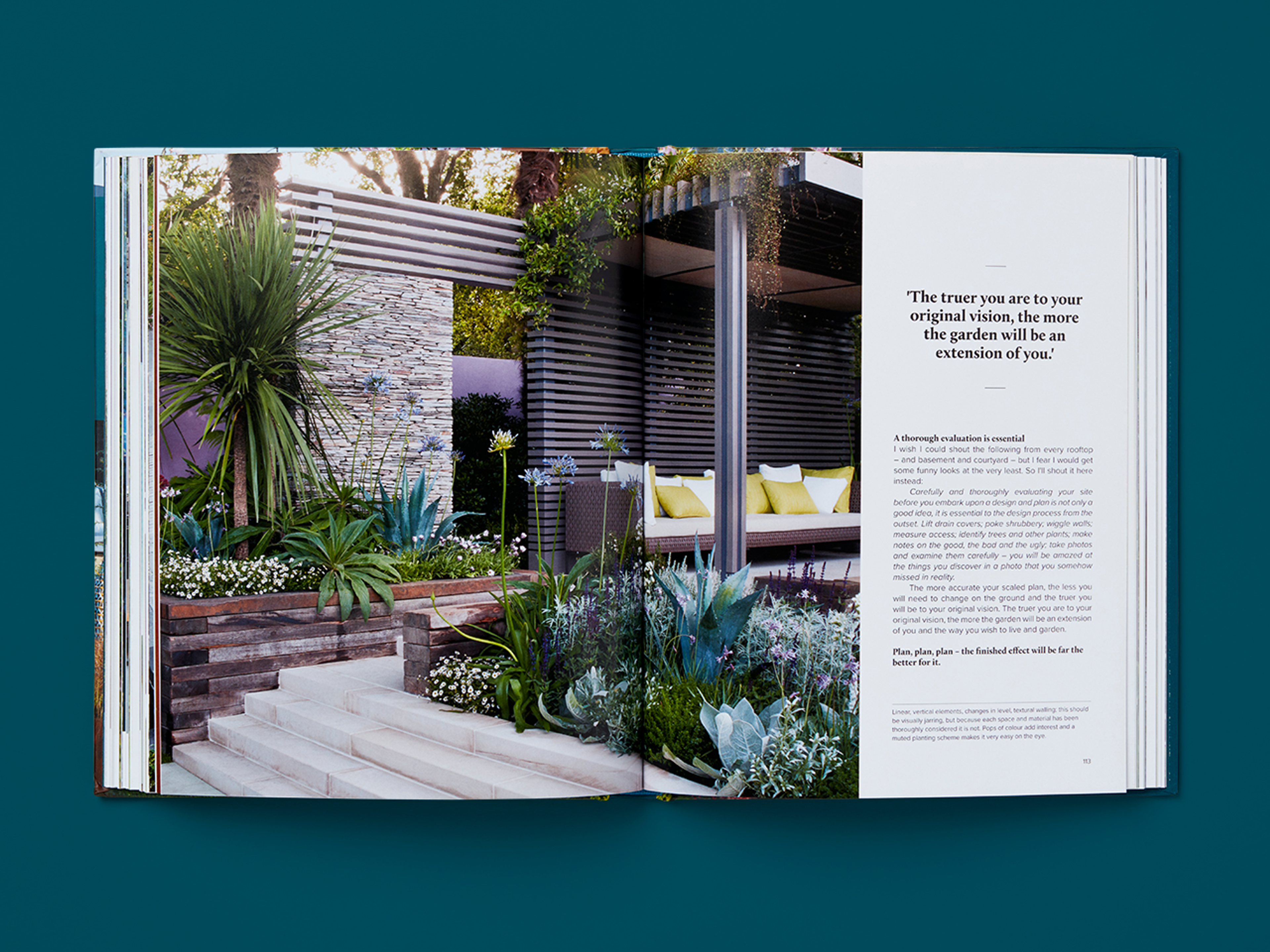 Open spread of the book Urban Garden Design.