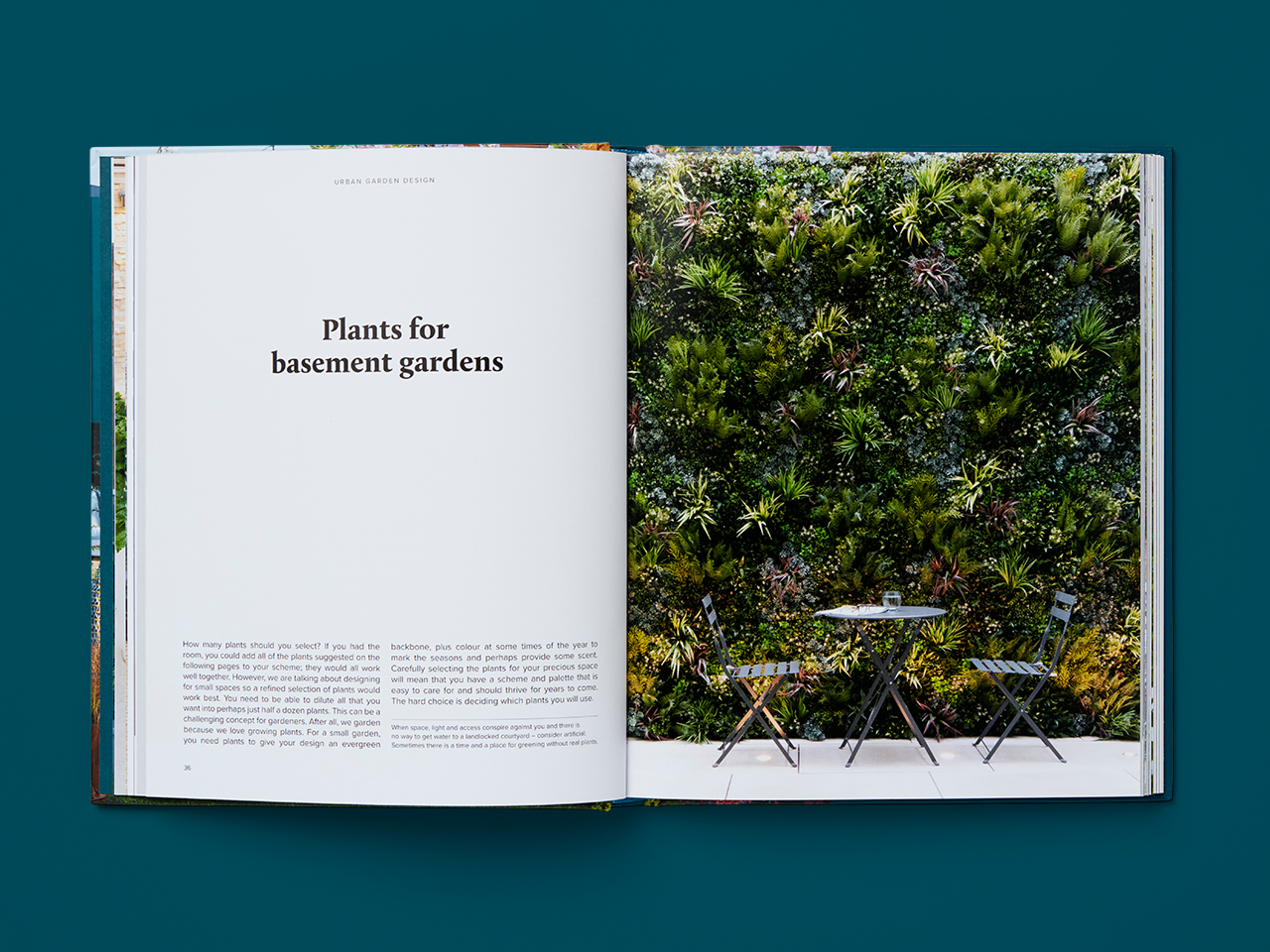 Open spread of the book Urban Garden Design.