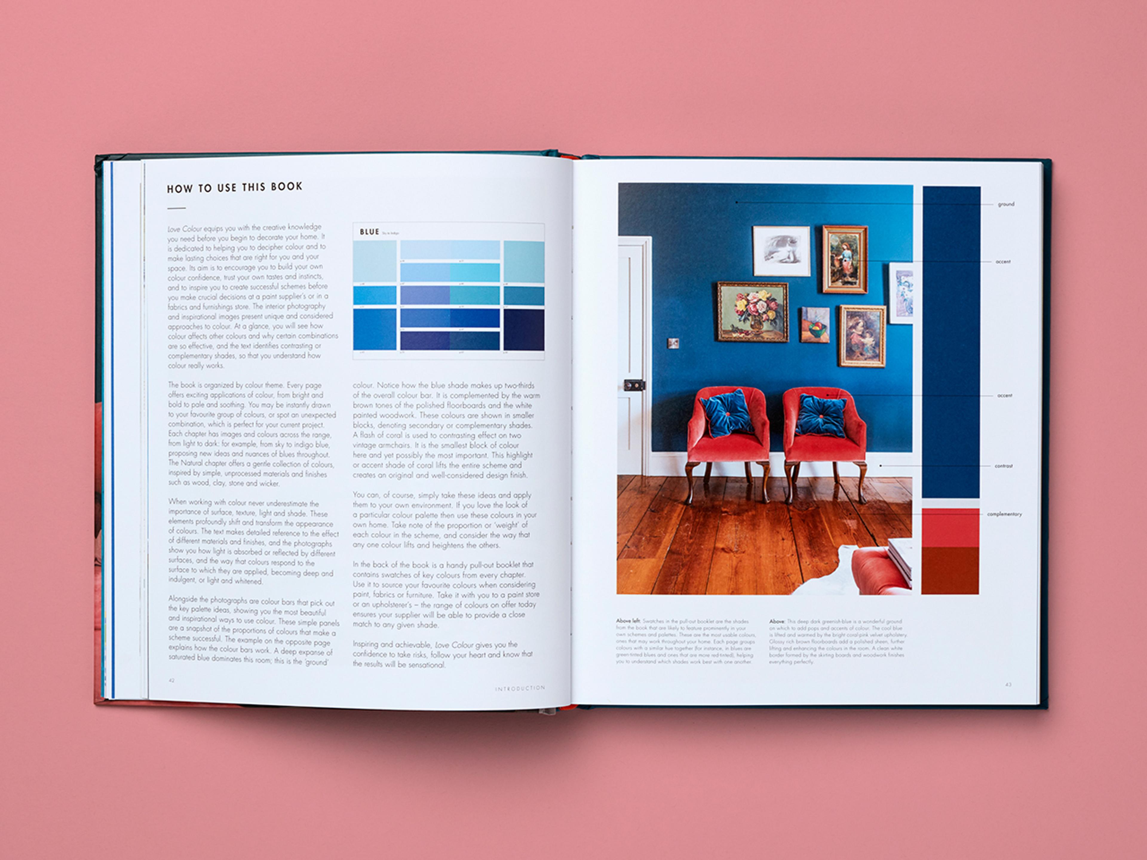 Open spread from the Love Colour/Love Pattern series.