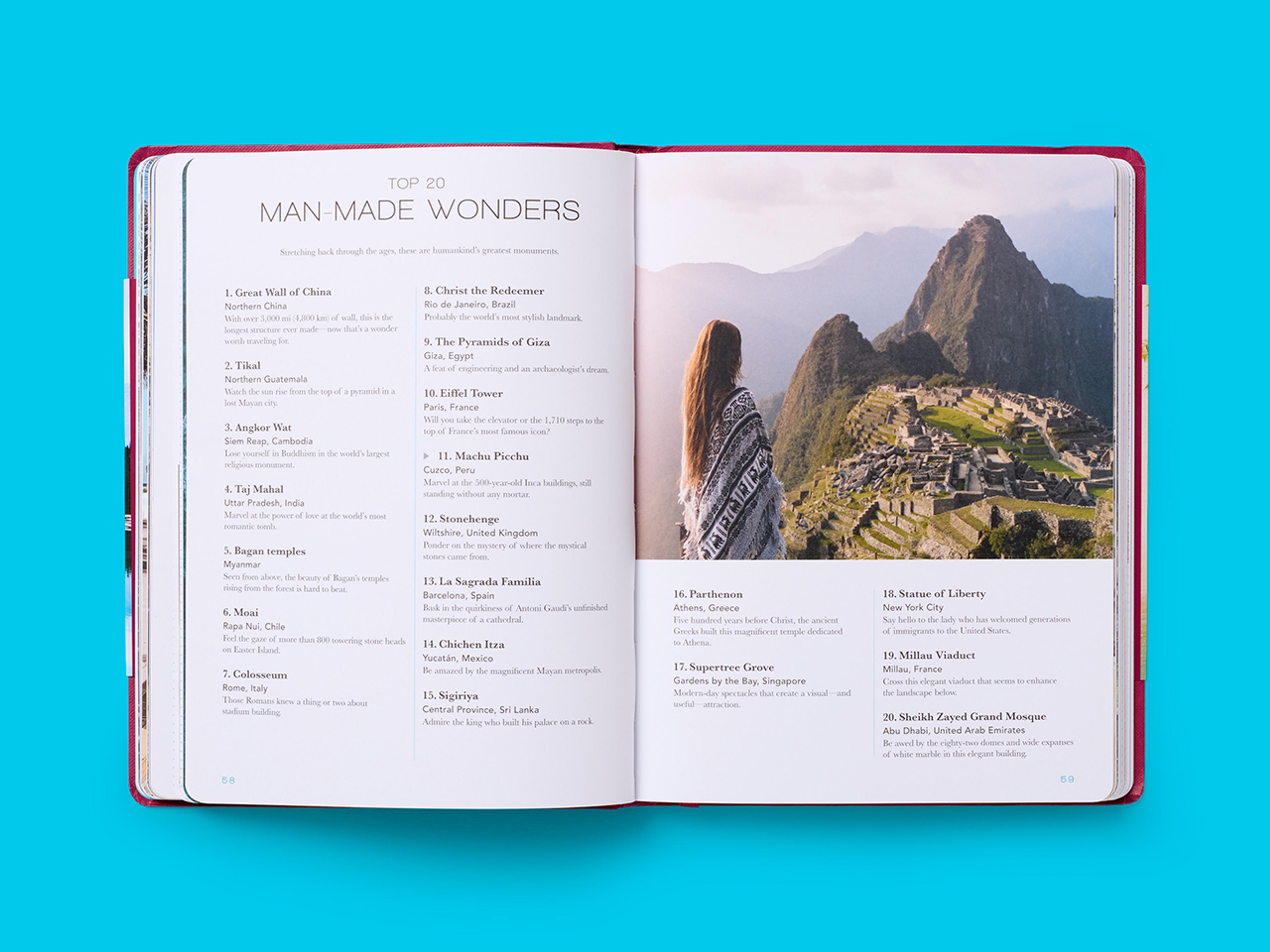 Open spread from the book The Bucket List Journal.