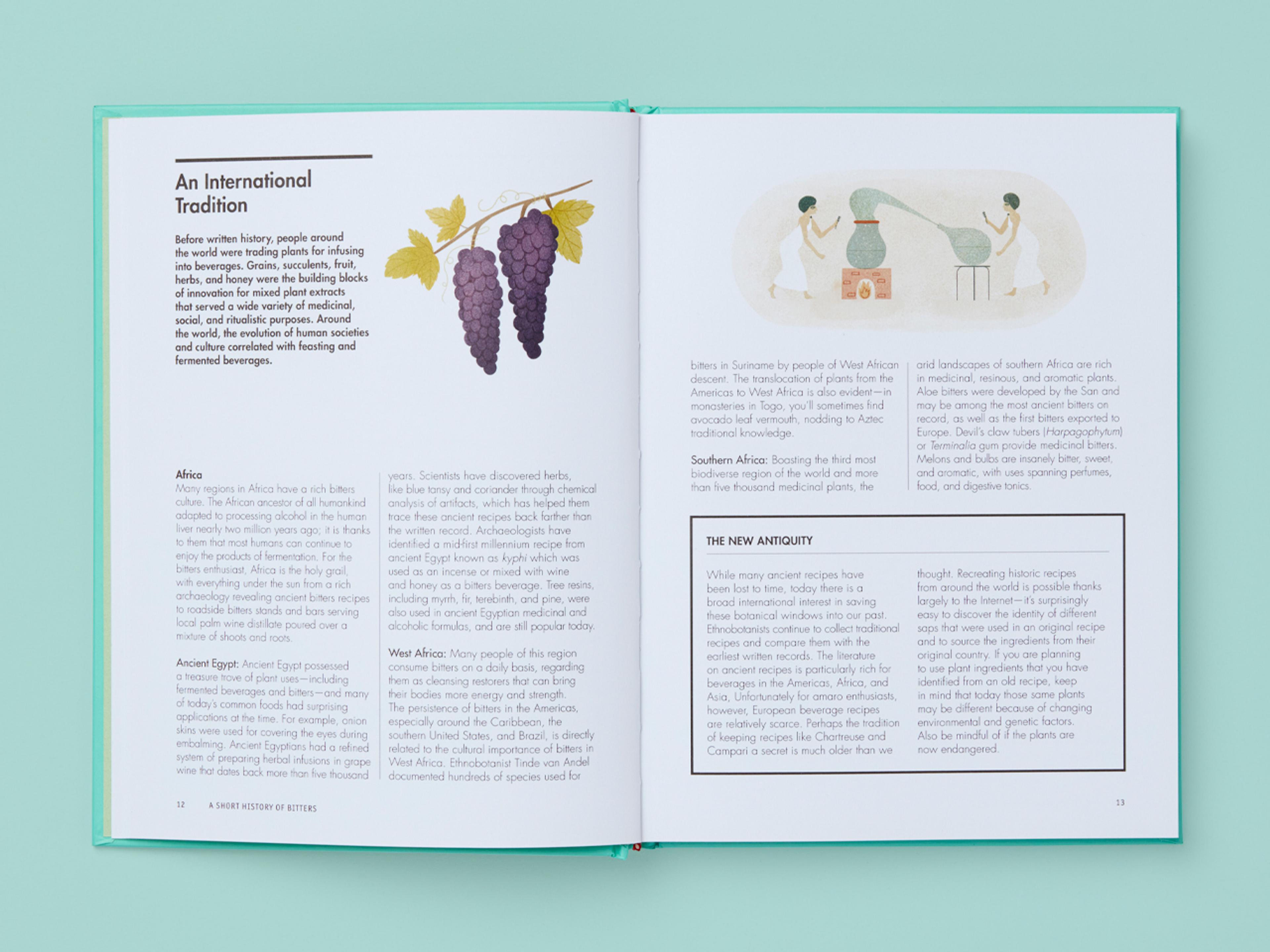 Open spread of the book Botany at the Bar.
