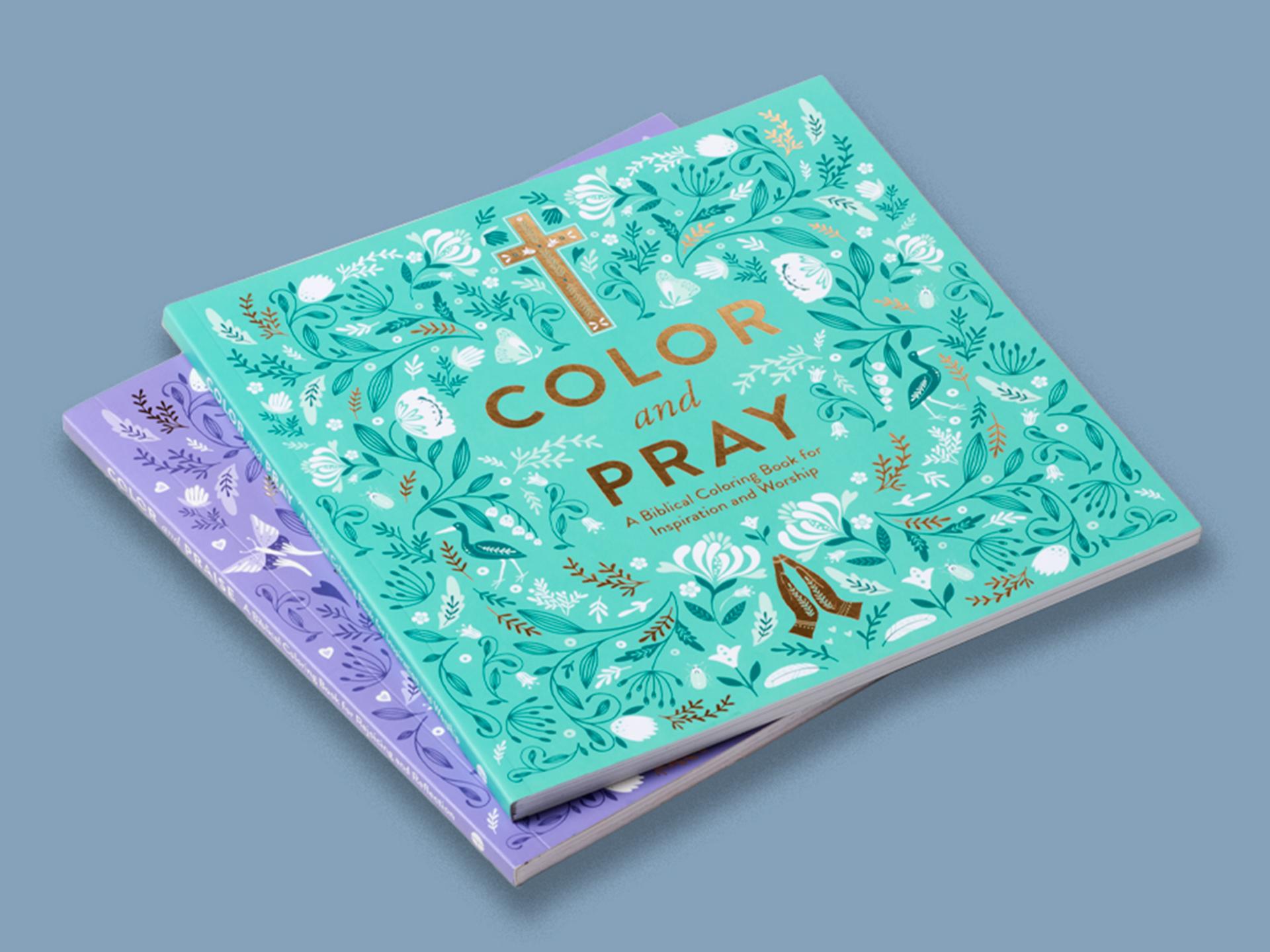 Book covers of the Spiritual Colouring Book Series.