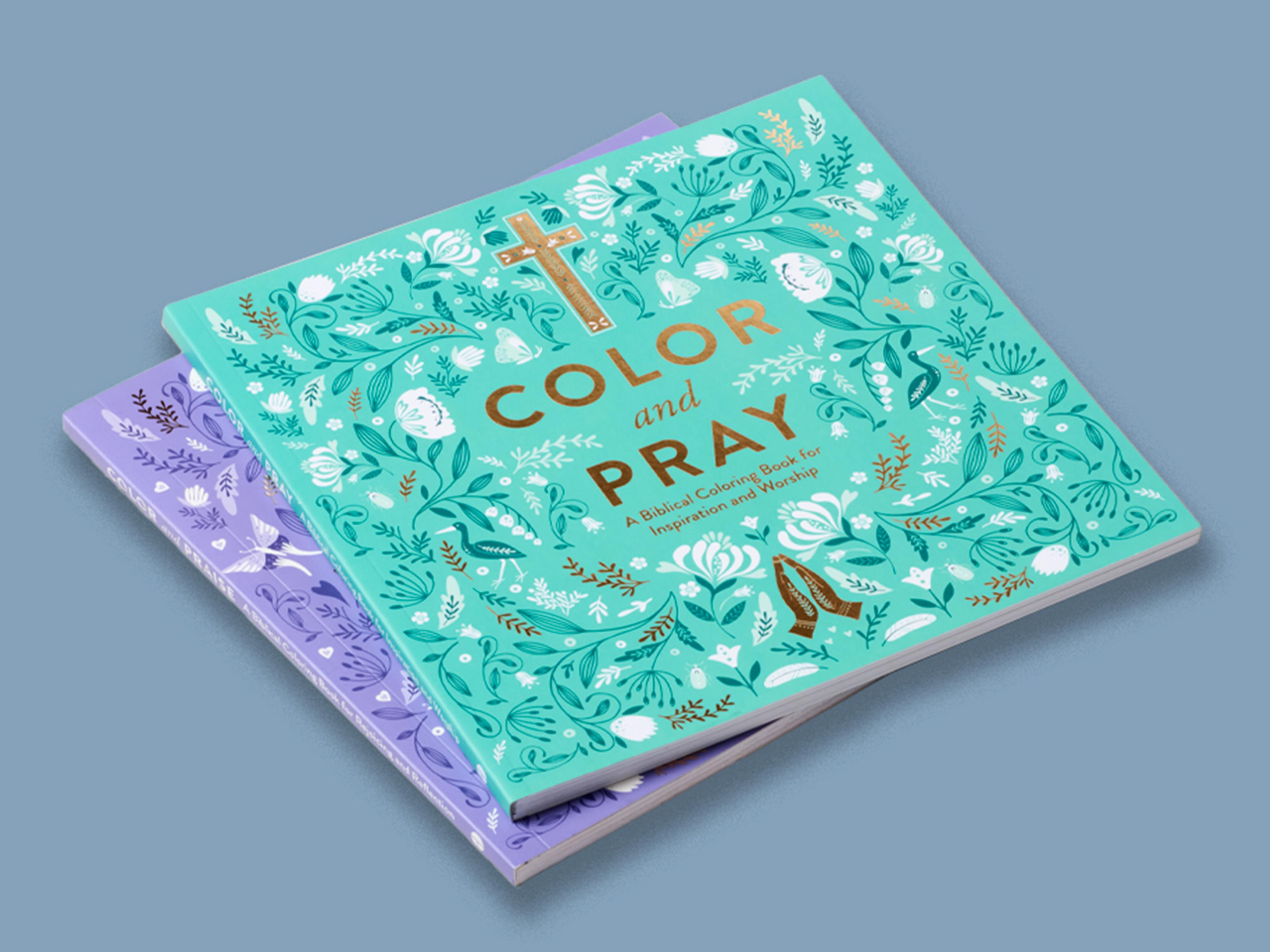 Book covers of the Spiritual Colouring Book Series.