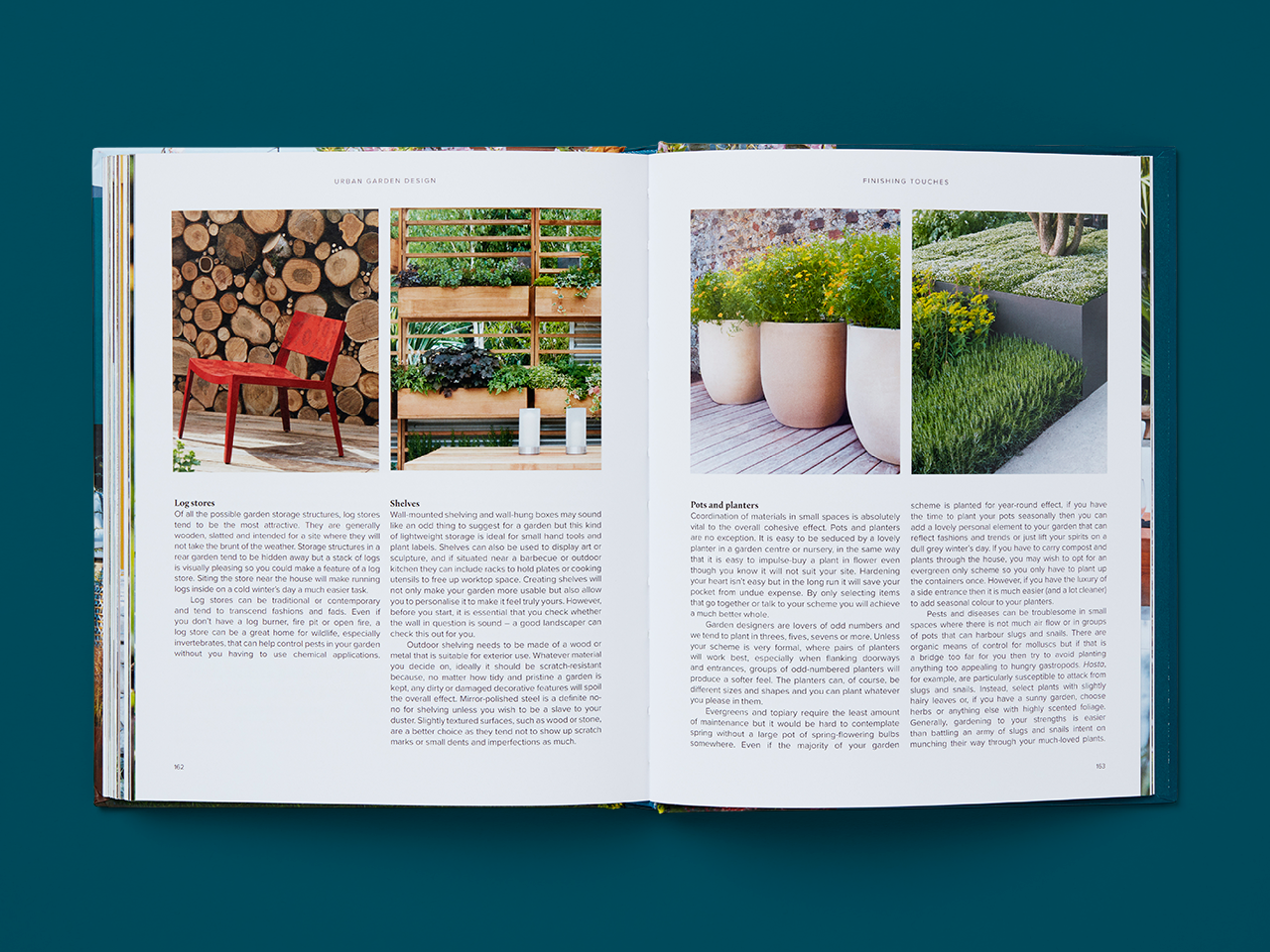 Open spread of the book Urban Garden Design.