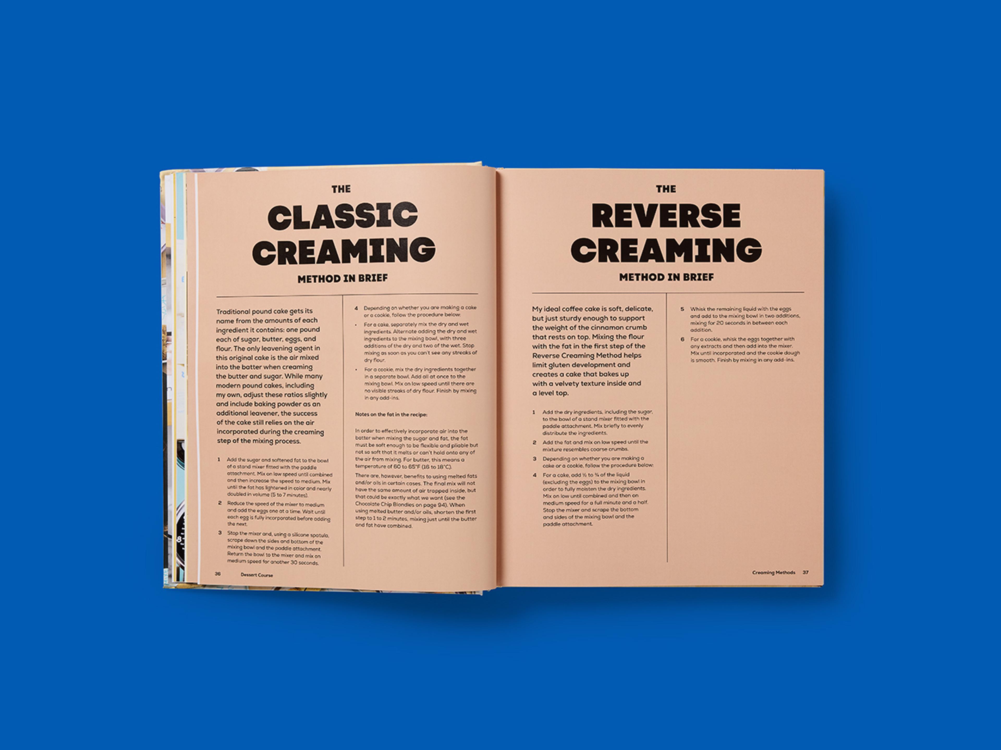 Open cookbook spreads from Dessert Course, featuring baking recipes.