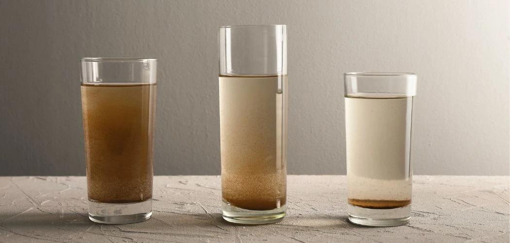 Picture of three glasses each with different levels of particulate in them