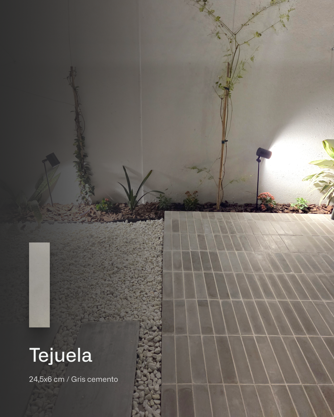 Tejuela Gris Cemento en uso