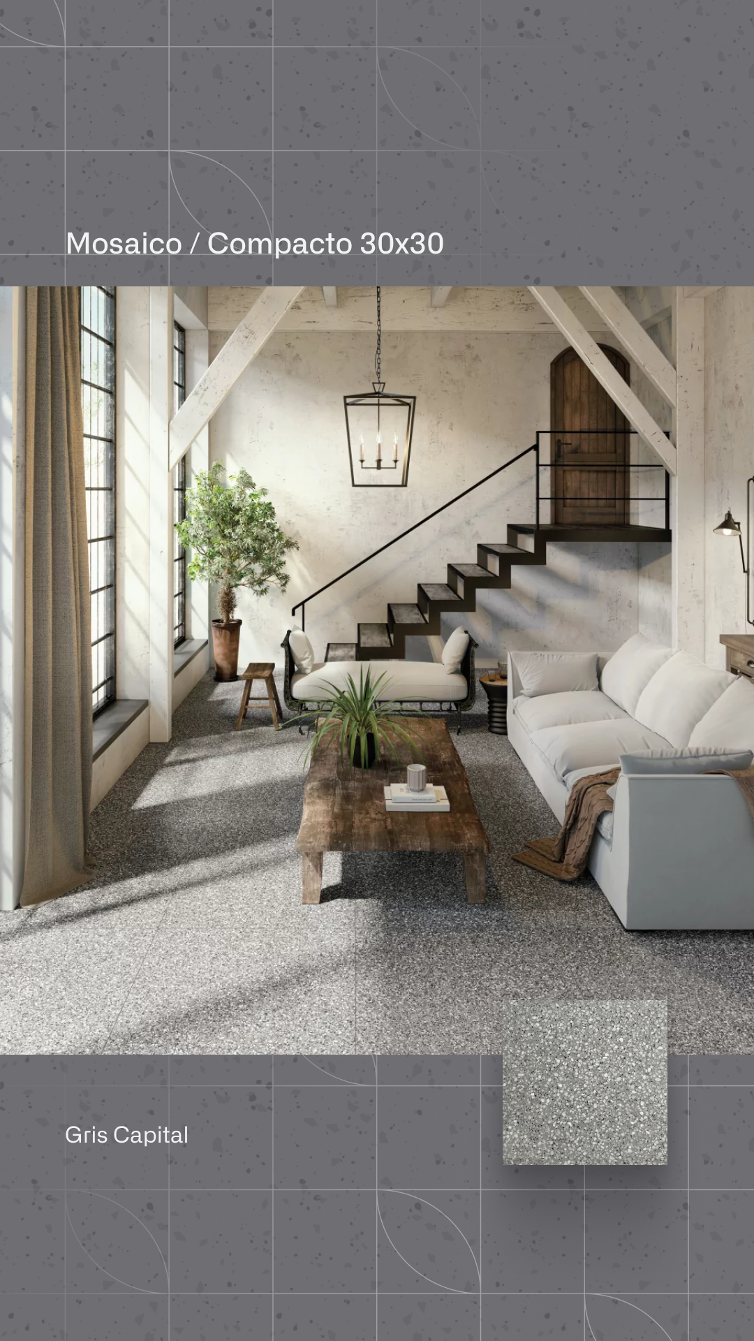 Mosaico Compacto Gris Capital en uso