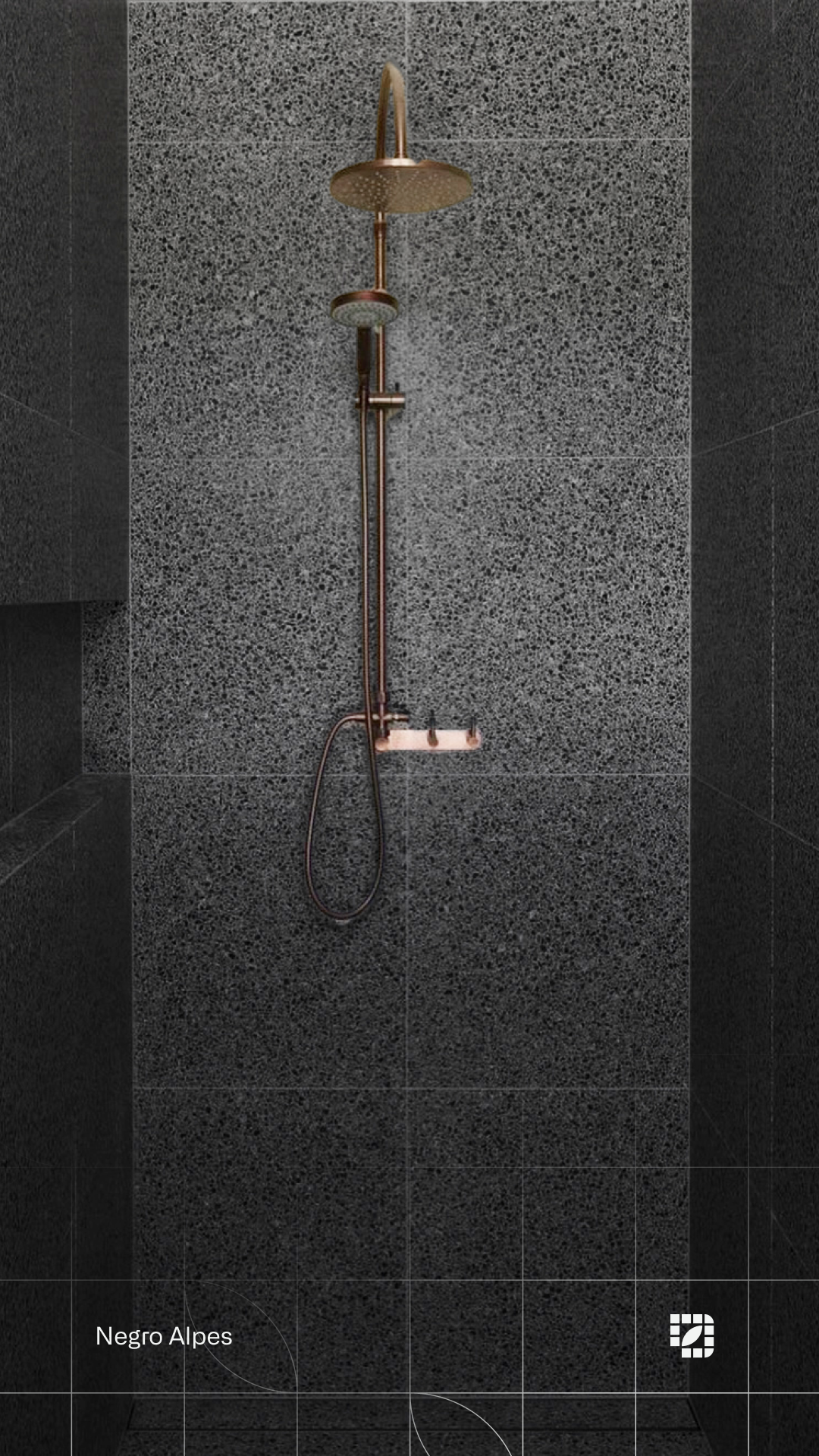 Mosaico Compacto Negro Alpes en uso