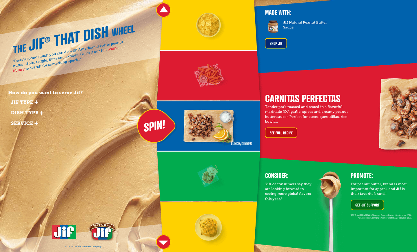 Screenshot of the Jif Wheel Application