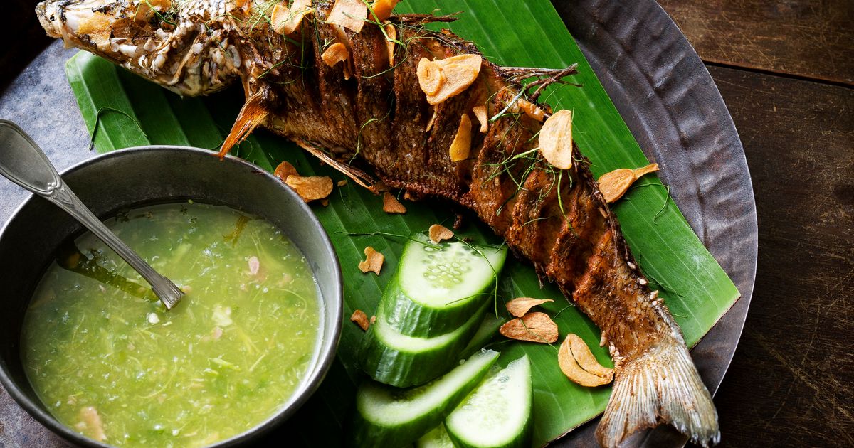 Crisp Fried Whiting with Green Chilli & Galangal Nahm Jim