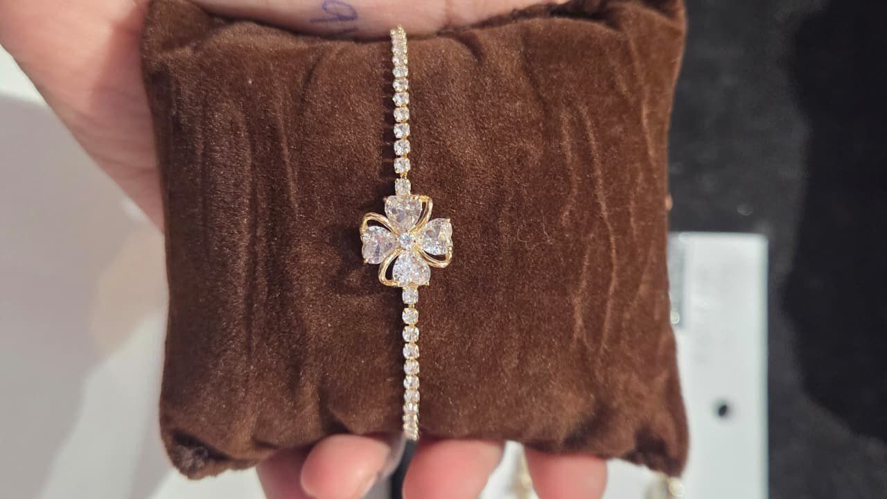Rose gold clover tennis bracelet *