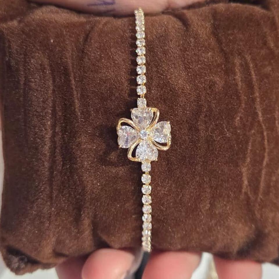 Rose gold clover tennis bracelet *