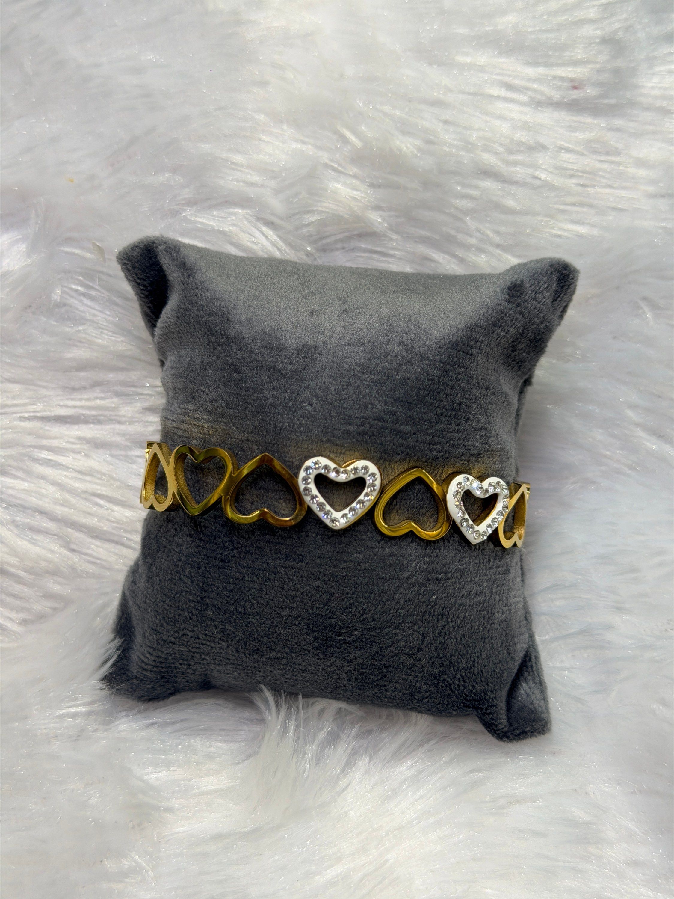 Open heart charm bracelet