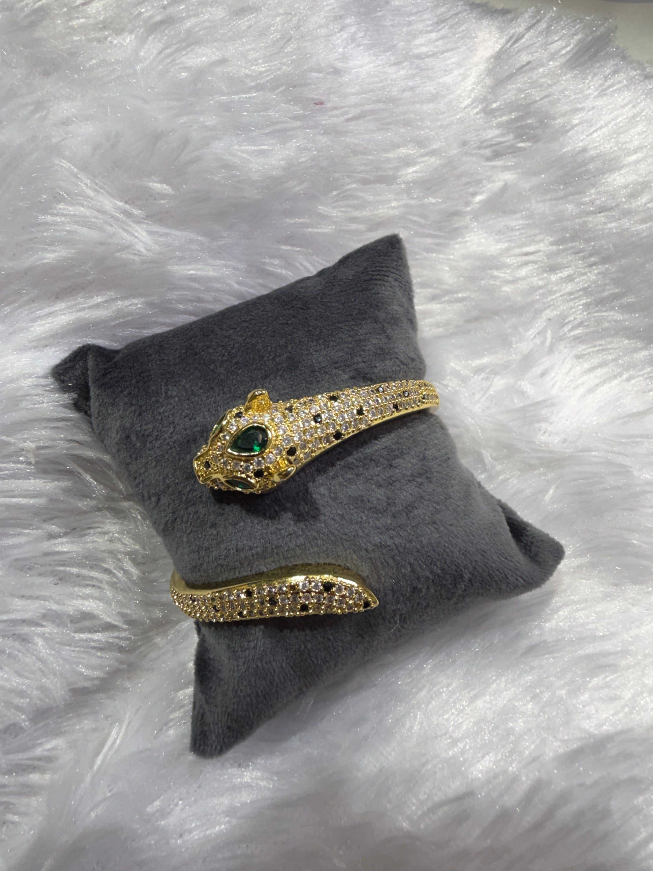 Panther head cuff bracelet