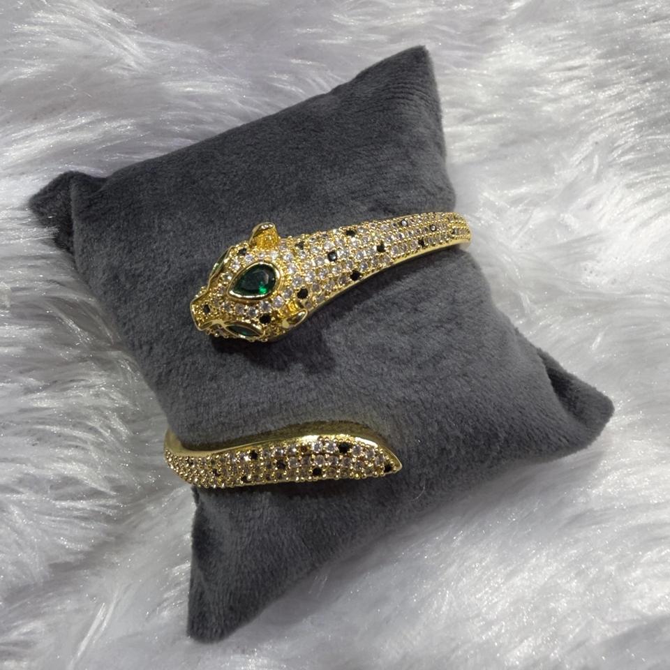 Panther head cuff bracelet