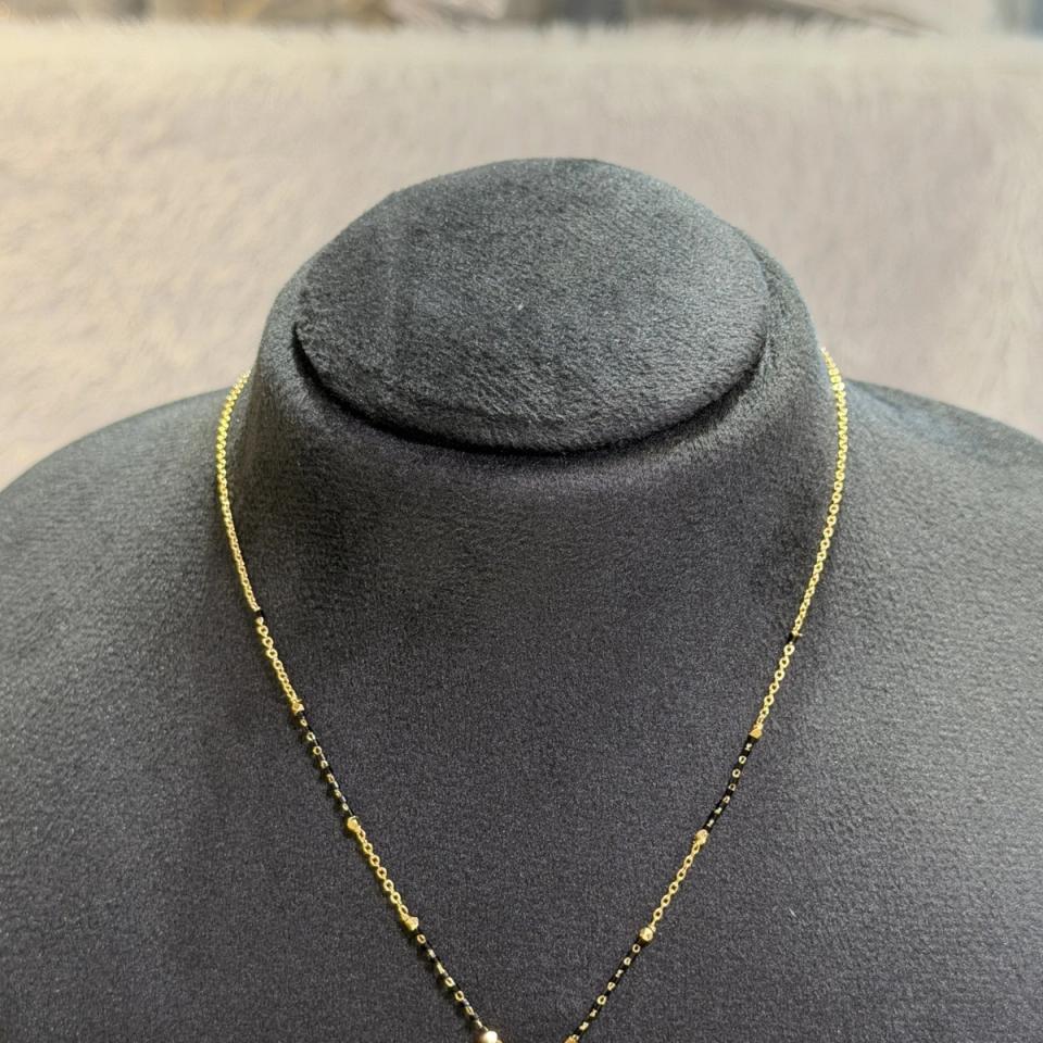 Black bead chain with triangle pendant