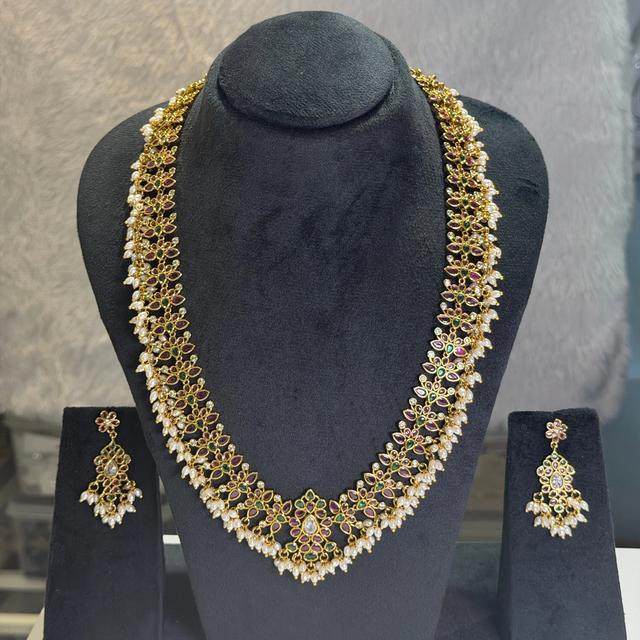 Kundan long necklace set