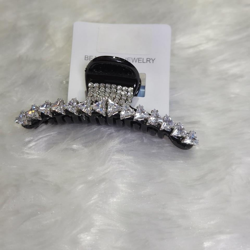 Long crystal spike claw clip *