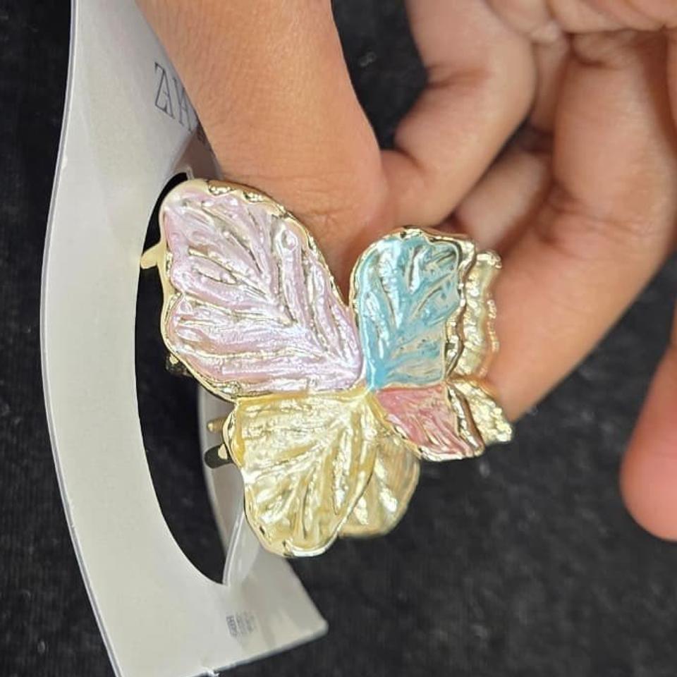 Pastel leaf butterfly claw clip *