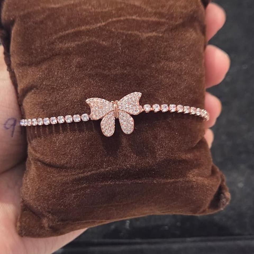 Rose gold bow tennis bracelet *