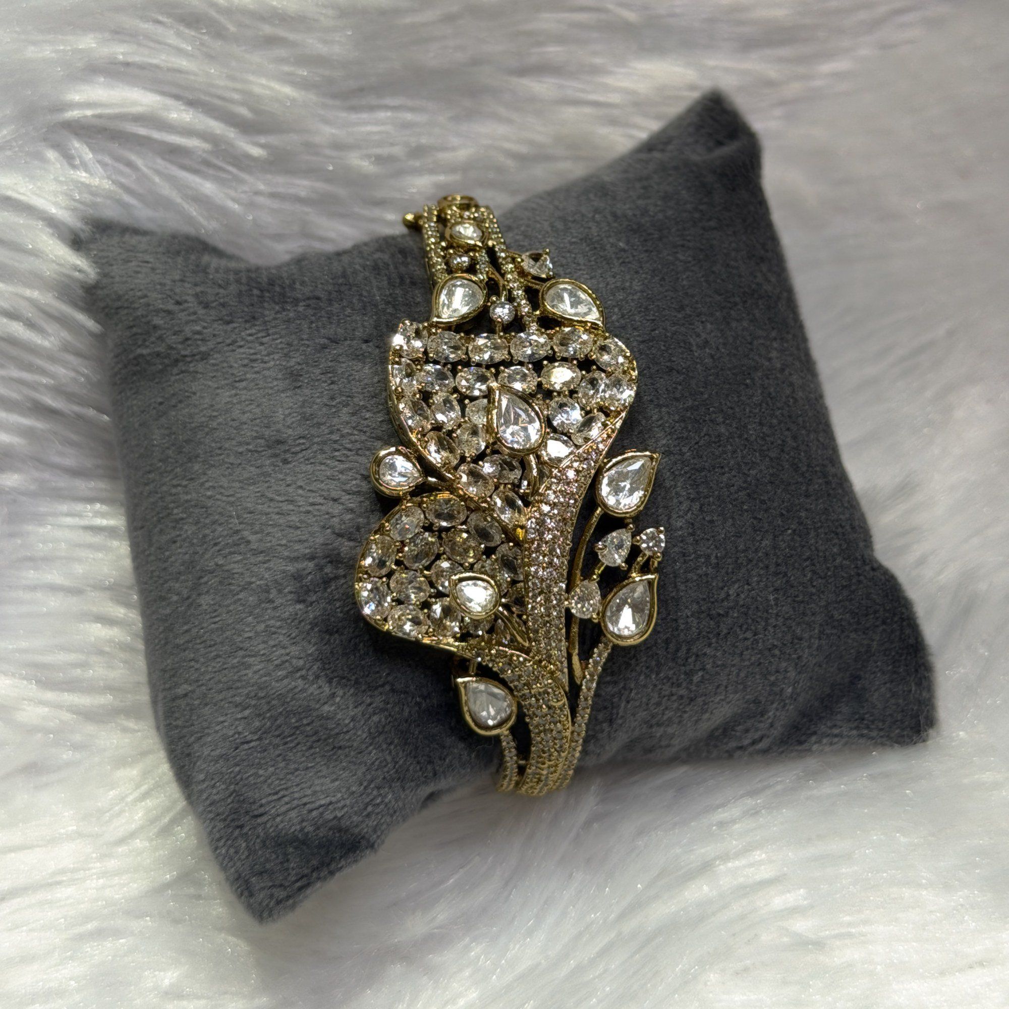 Floral vine stone cuff