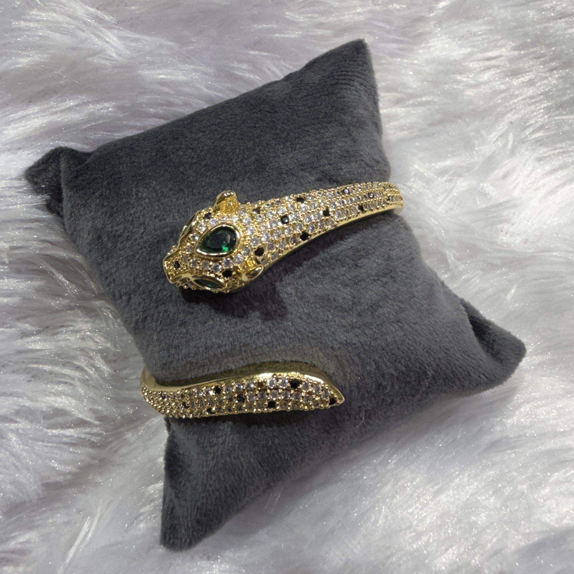 Panther head cuff bracelet