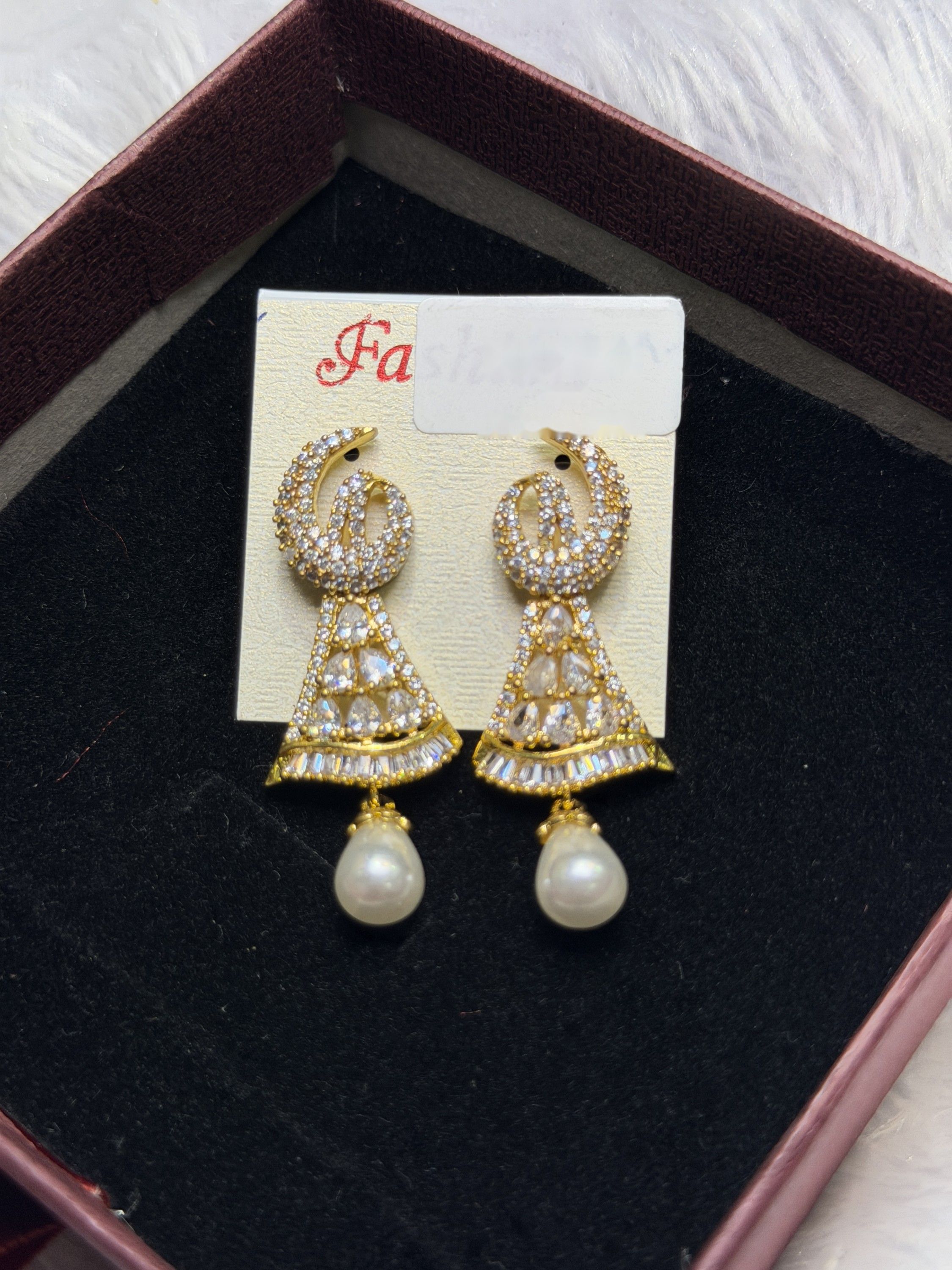 Peacock jhumka with pearl drop