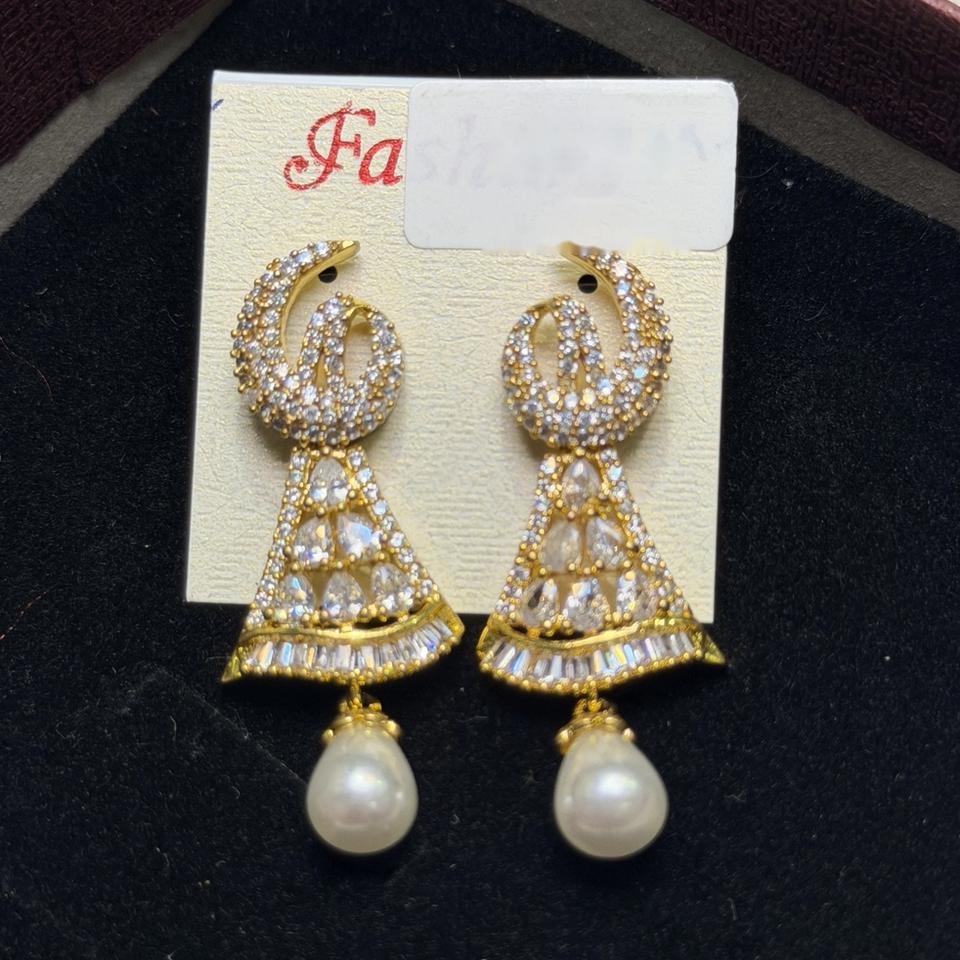 Peacock jhumka with pearl drop