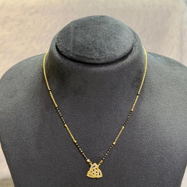 Black bead chain with triangle pendant