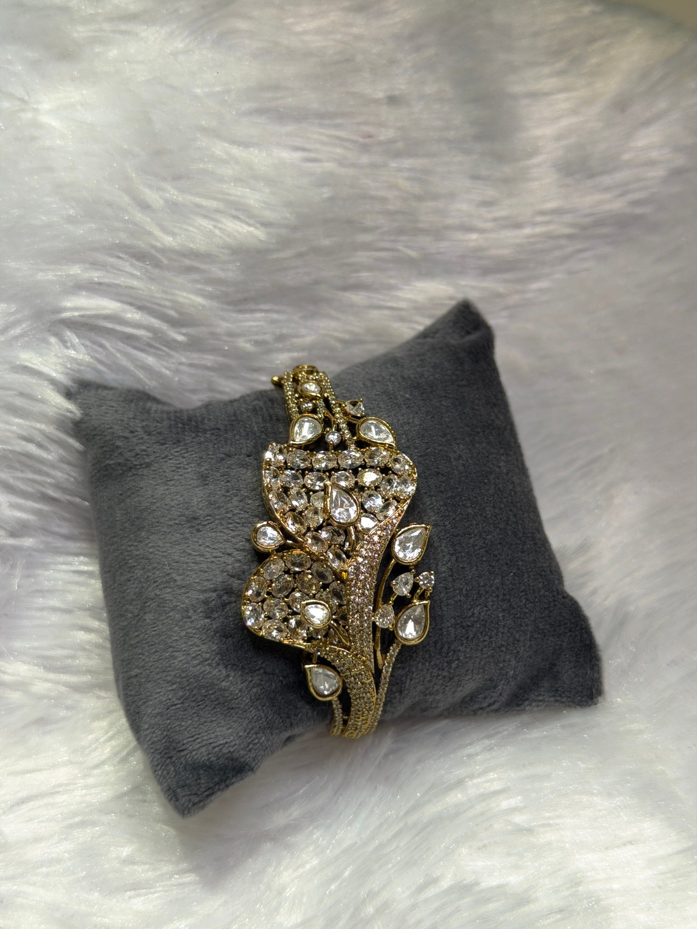 Floral vine stone cuff
