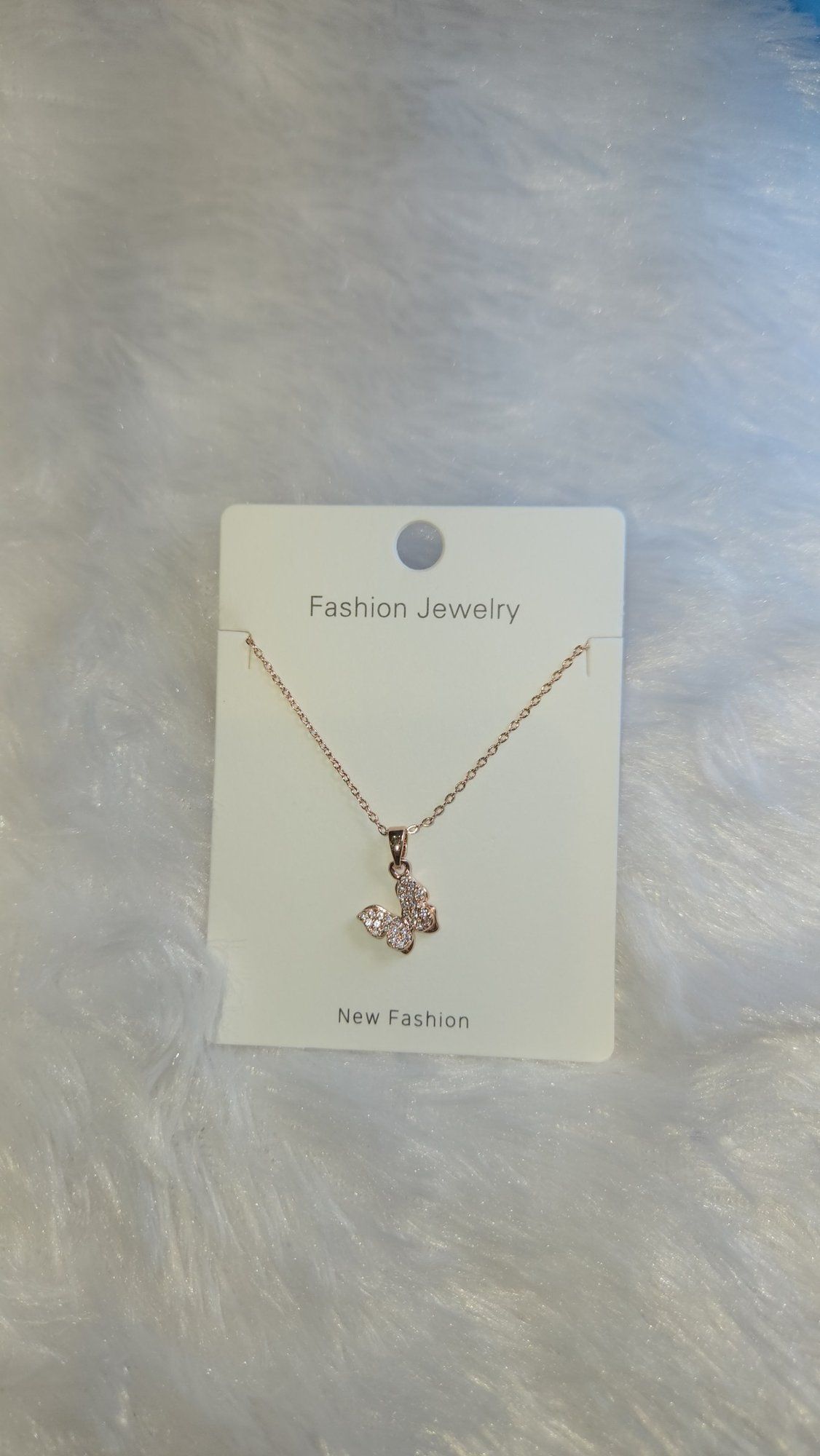 Rose gold butterfly pendant chain *