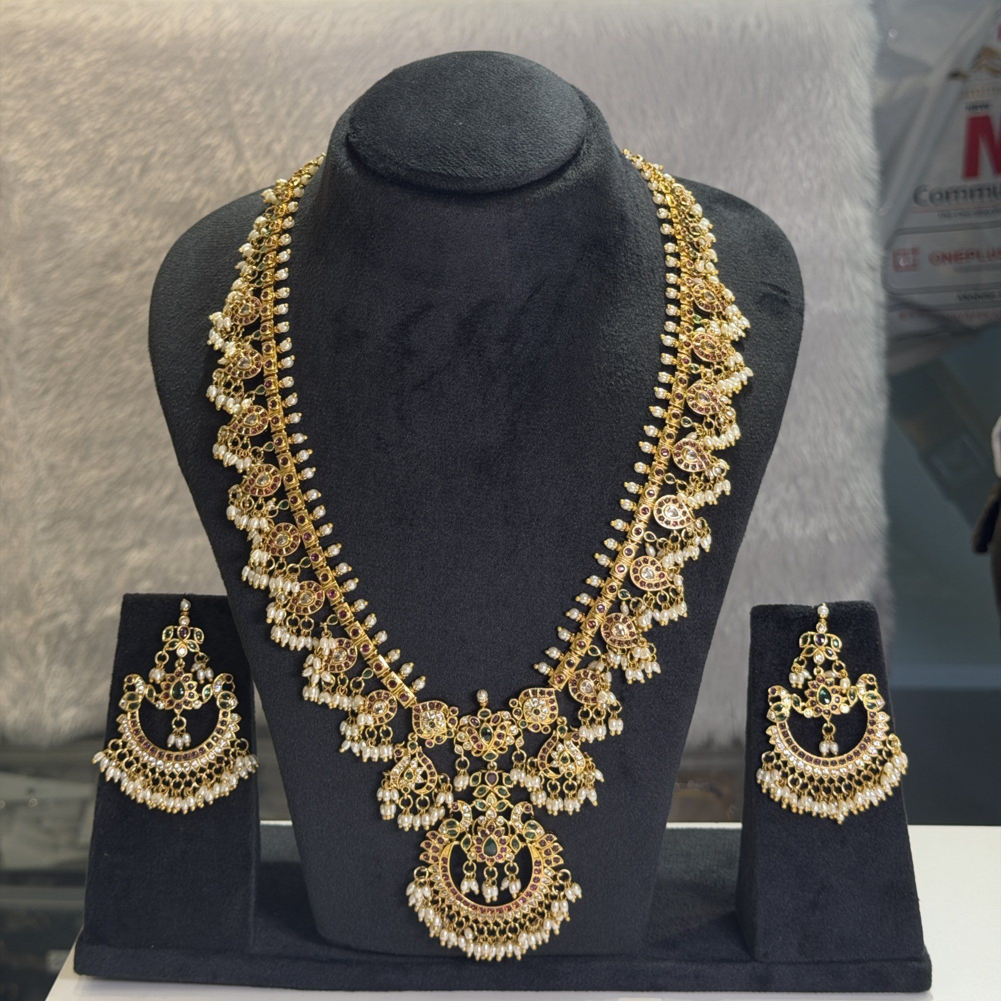 Antique gold long haram set